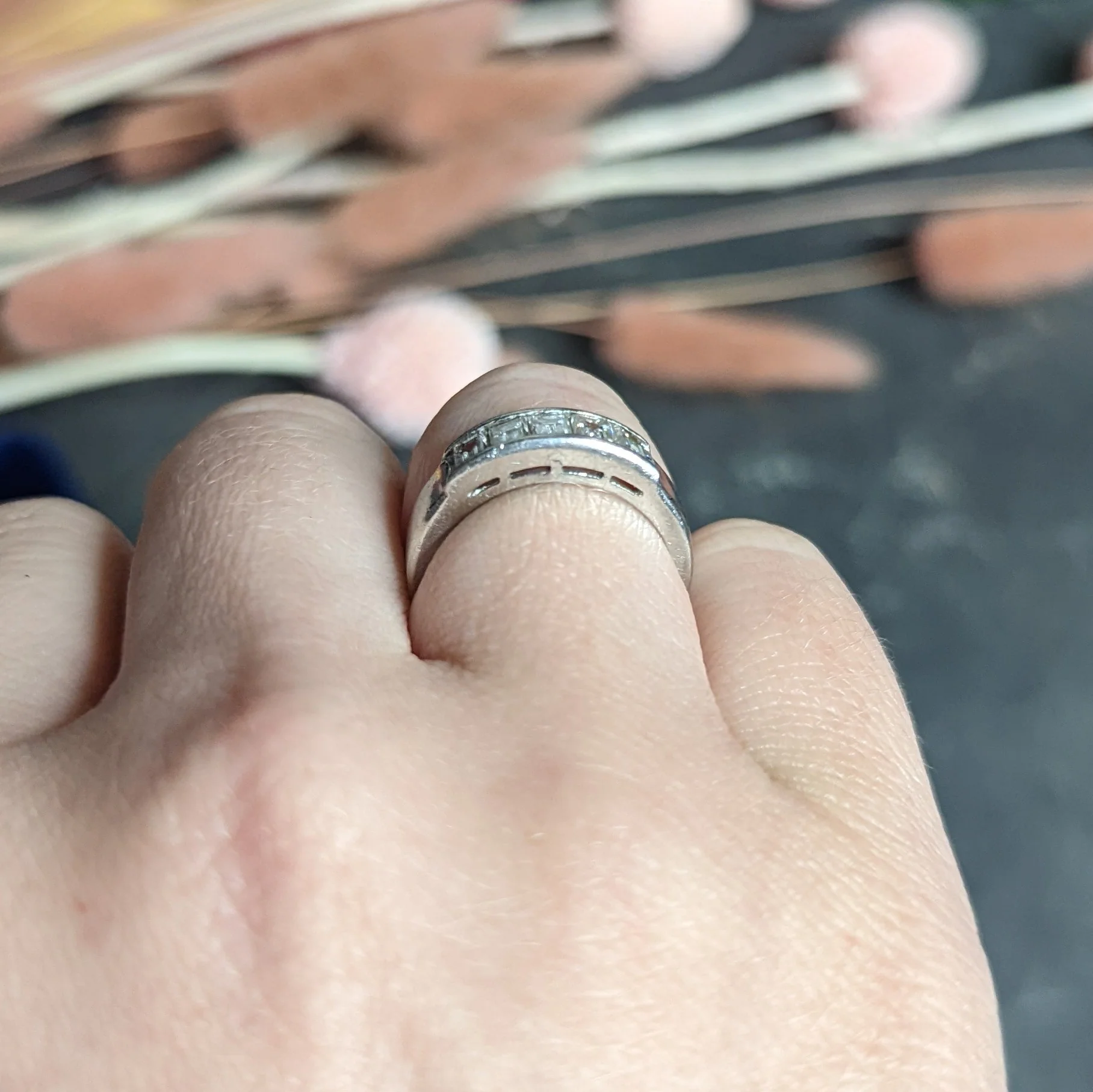 1.00 CTW Diamond Platinum Channel Band Ring - Image 13