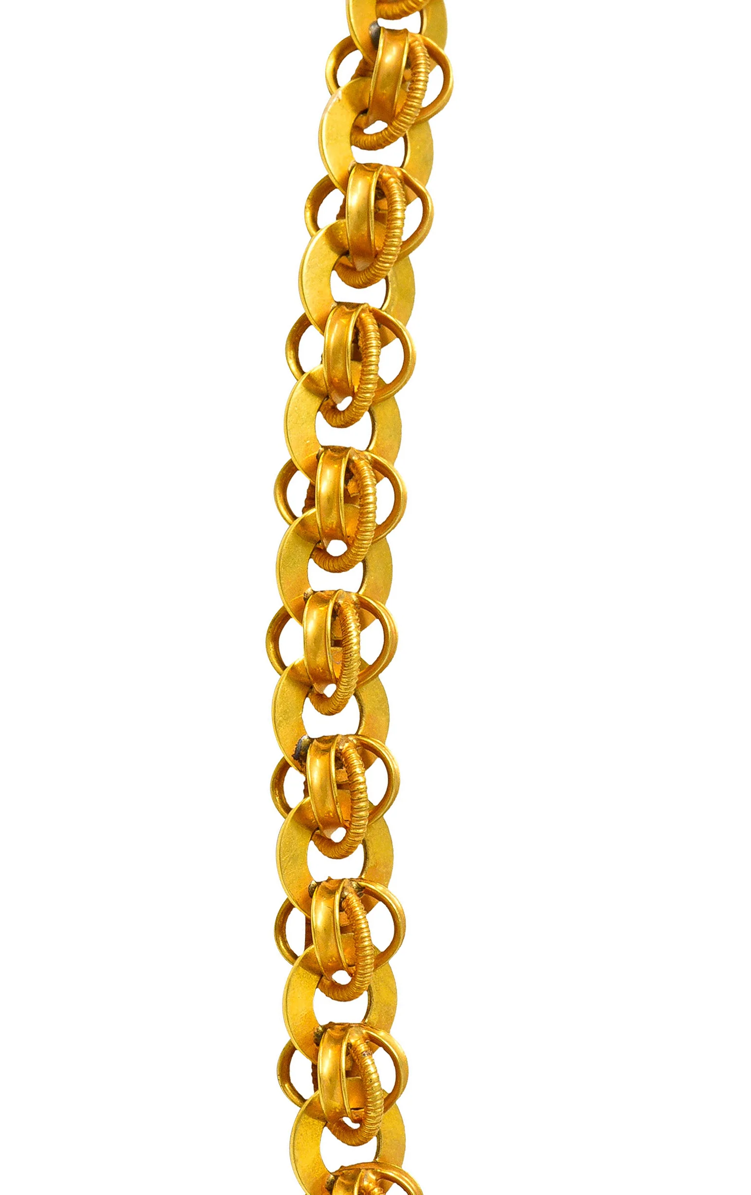 1890's Victorian 14 Karat Gold 19 Inch Circular Chain Link Necklace - Image 6