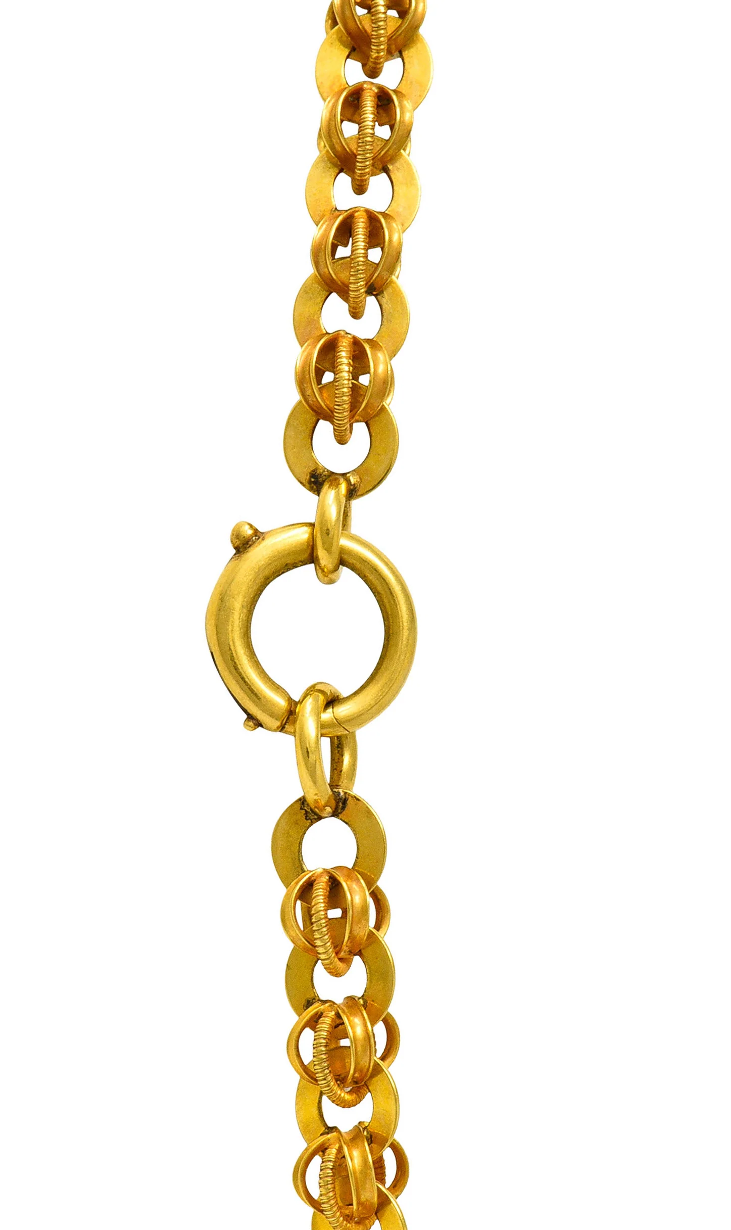 1890's Victorian 14 Karat Gold 19 Inch Circular Chain Link Necklace - Image 7