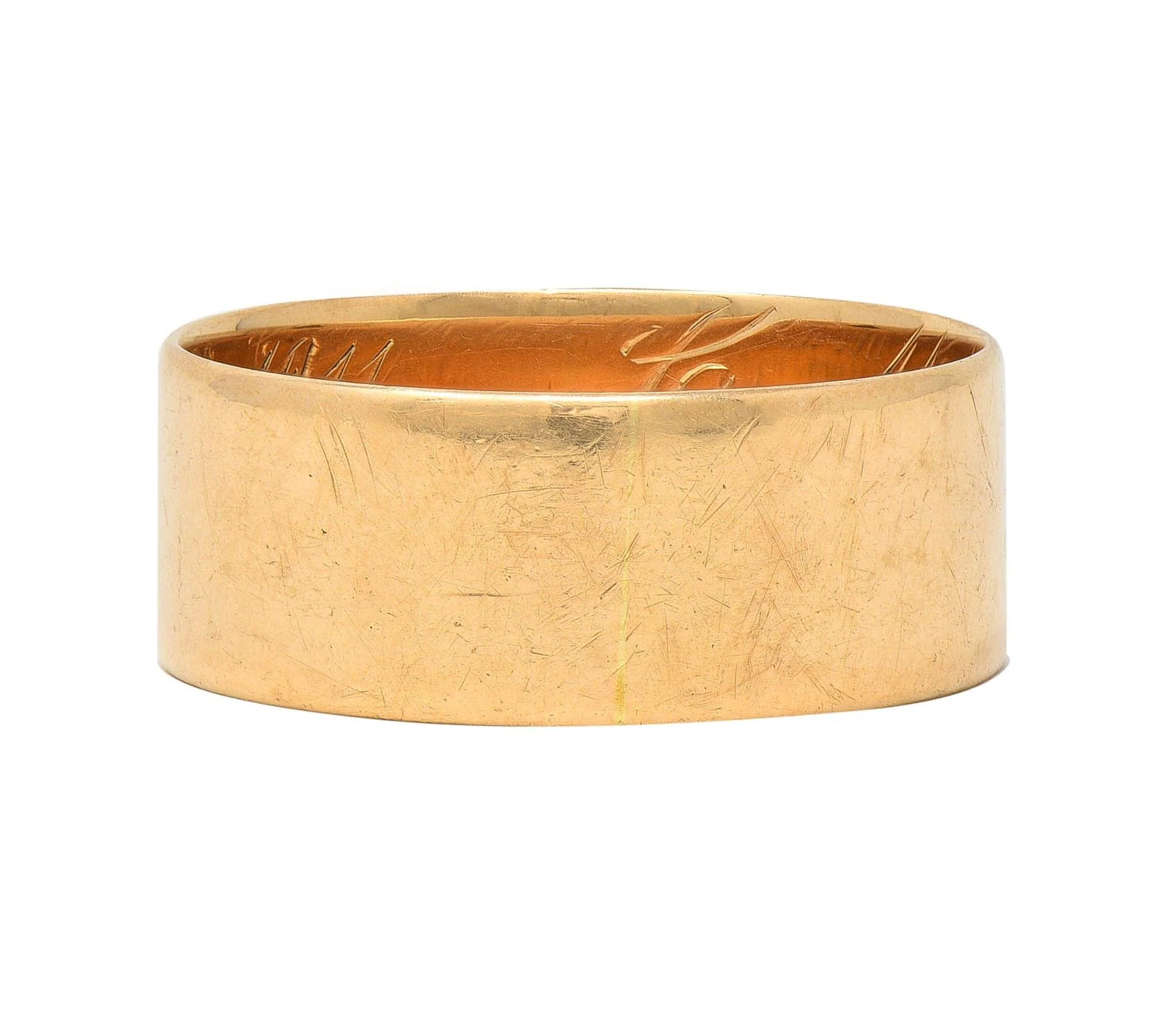 1911 Edwardian 14 Karat Yellow Gold Scottish Rite Antique Cigar Band Ring - Image 5