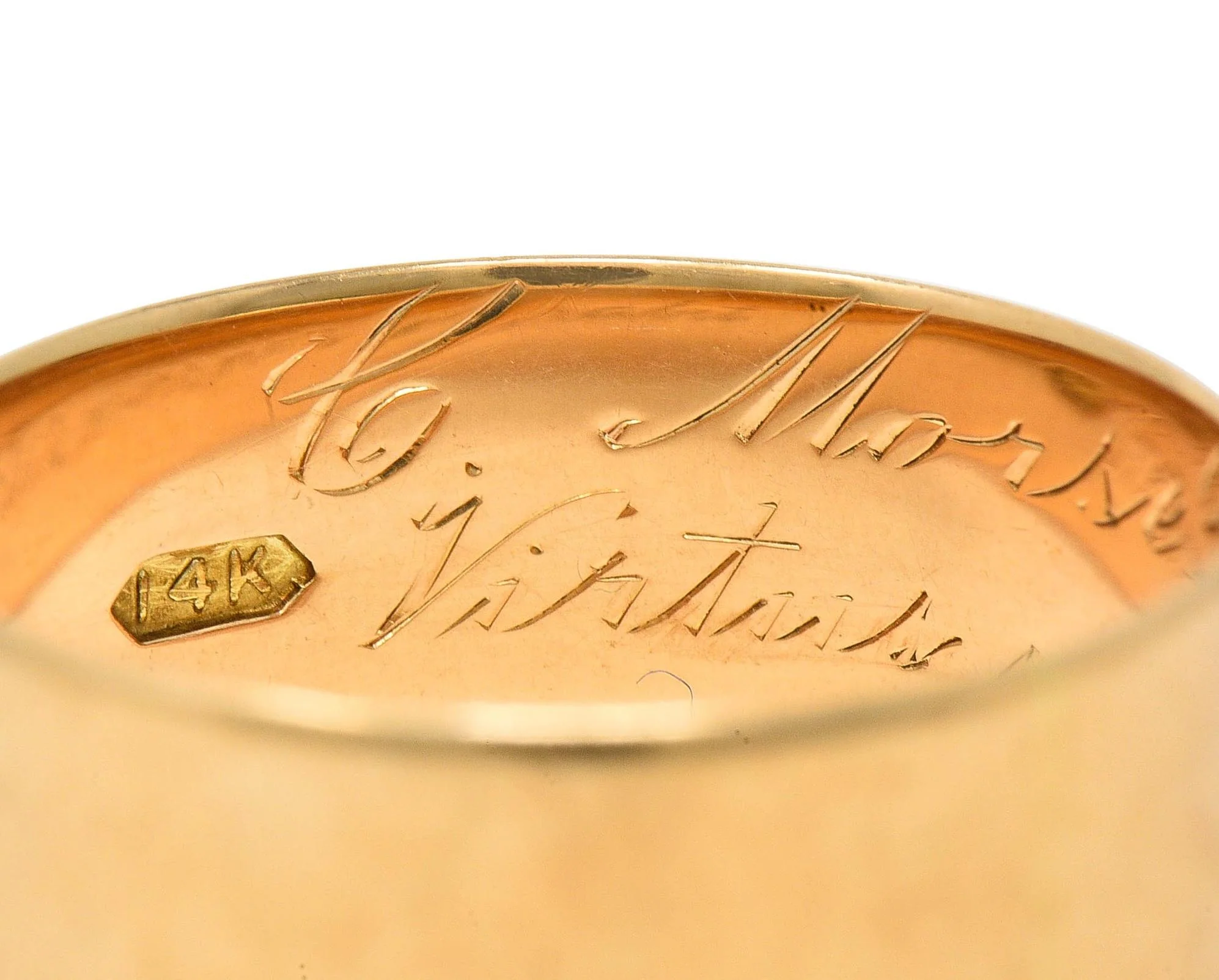 1911 Edwardian 14 Karat Yellow Gold Scottish Rite Antique Cigar Band Ring - Image 6