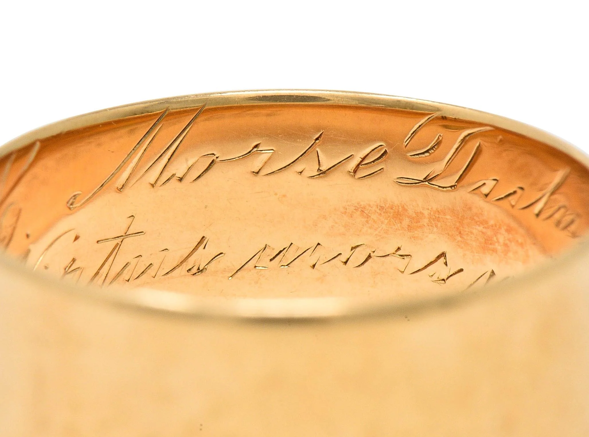 1911 Edwardian 14 Karat Yellow Gold Scottish Rite Antique Cigar Band Ring - Image 7