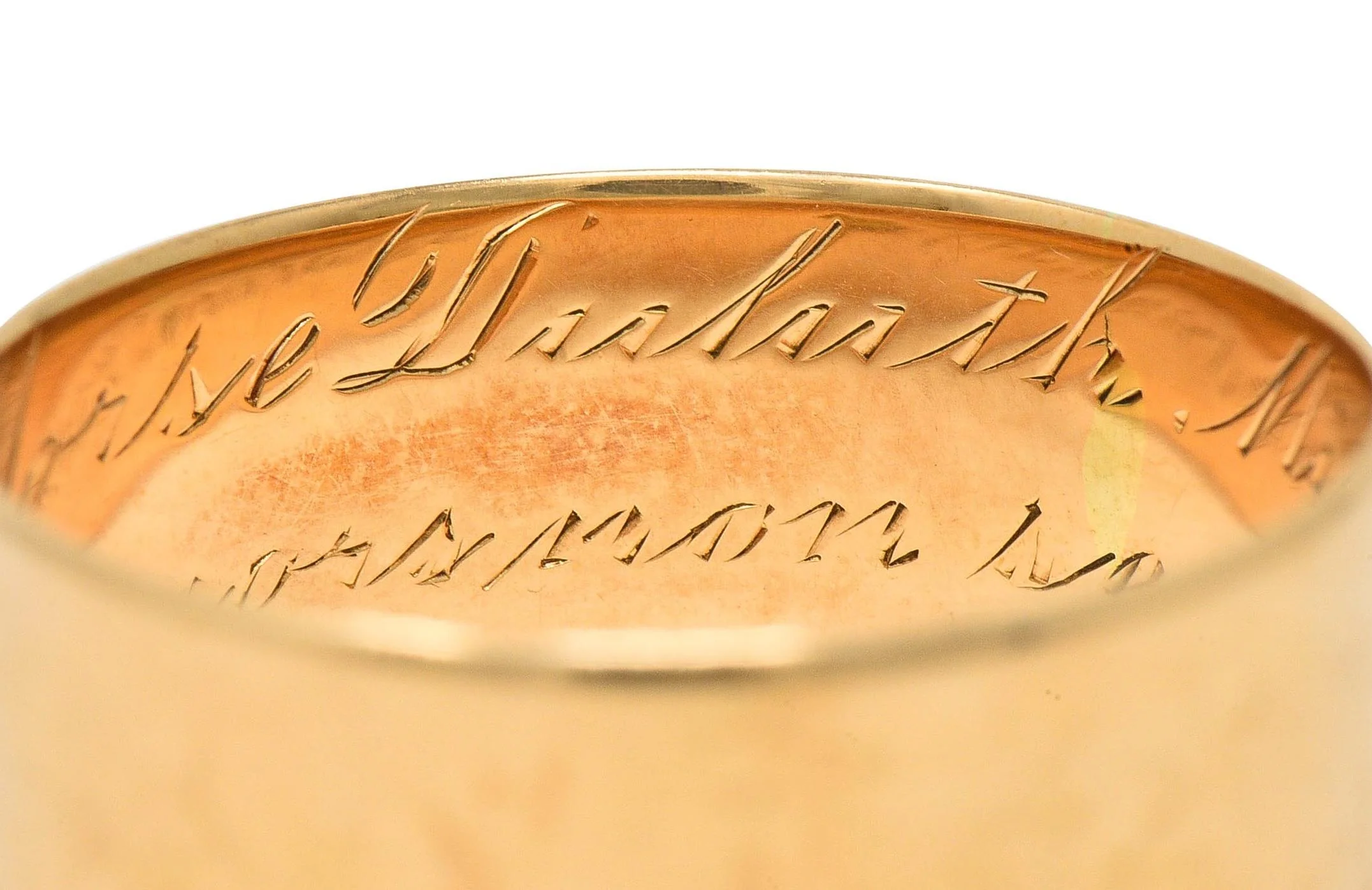 1911 Edwardian 14 Karat Yellow Gold Scottish Rite Antique Cigar Band Ring - Image 8
