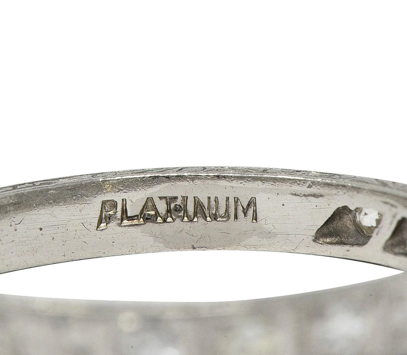1919 Early Art Deco Diamond Platinum Orange Blossom Antique Wedding Band Ring - Image 4