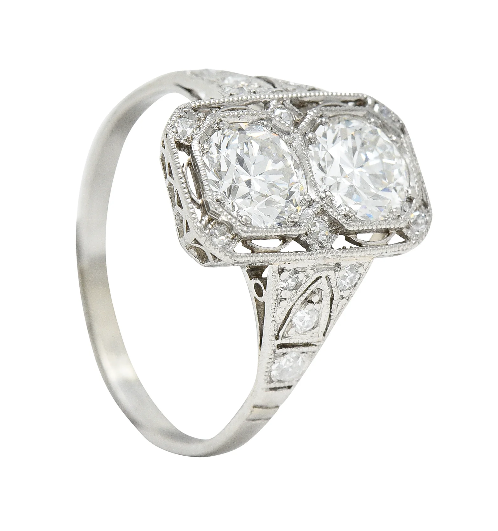 1930's Art Deco 1.25 CTW Diamond Platinum Dinner Ring - Image 11