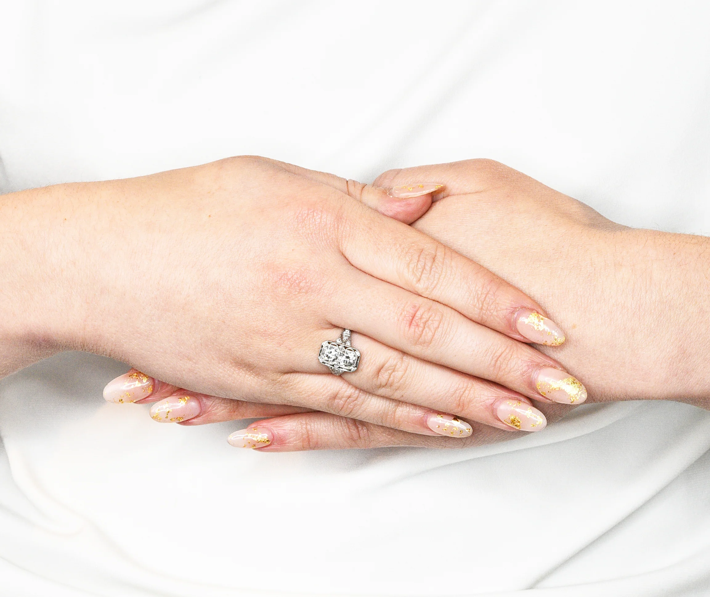 1930's Art Deco 1.25 CTW Diamond Platinum Dinner Ring - Image 12
