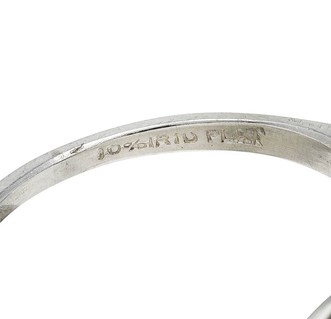 1950's Mid-Century 1.01 CTW Diamond Platinum Three Stone Engagement Ring - Image 4