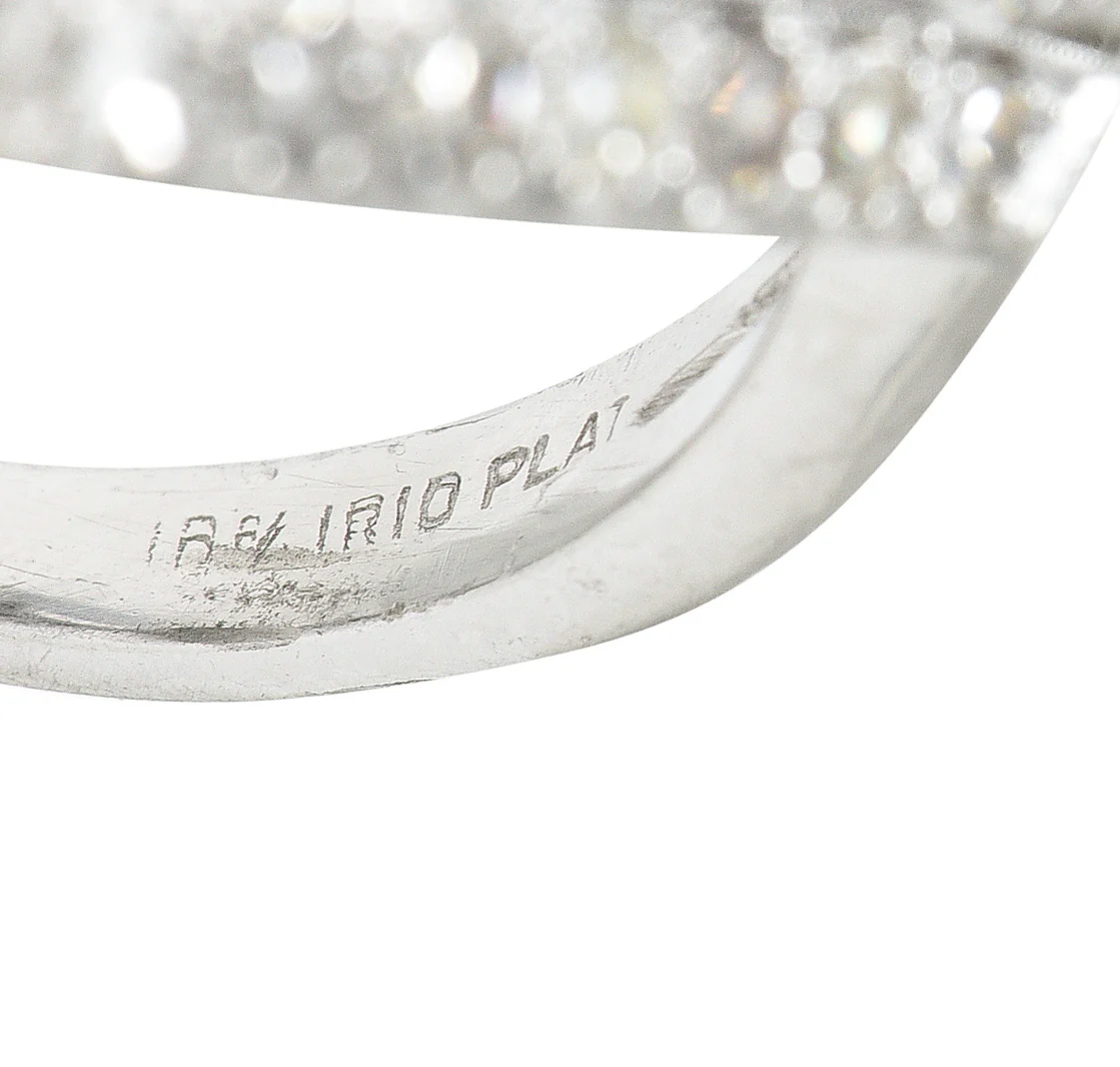 1950's Mid-Century 1.50 CTW Diamond Platinum Chevron Band Ring - Image 10