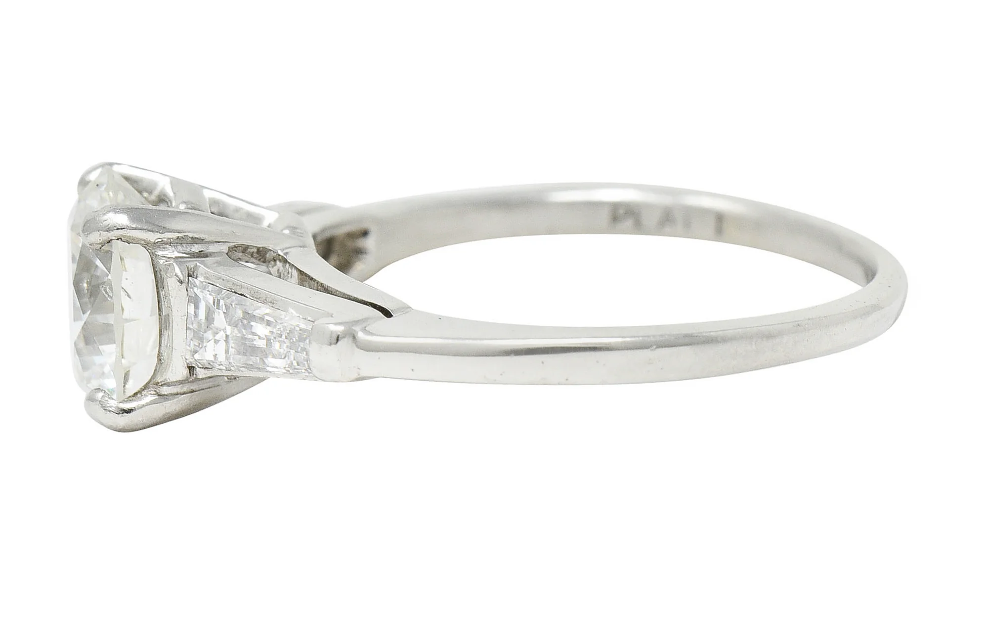 1950's Mid-Century 1.85 CTW Diamond Platinum Engagement Ring - Image 6