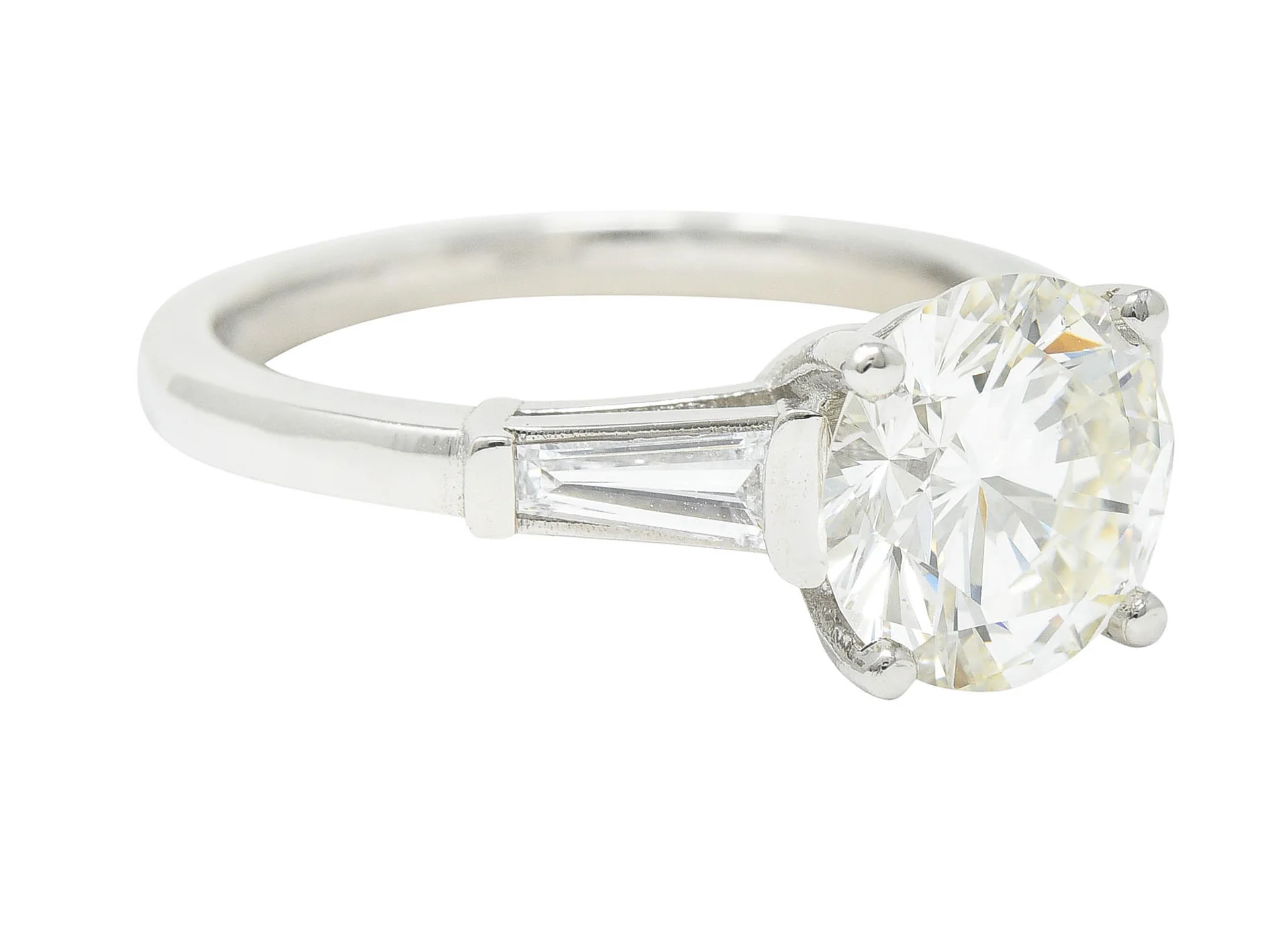 1950's Mid-Century 2.73 CTW Diamond Platinum Engagement Ring GIA - Image 2