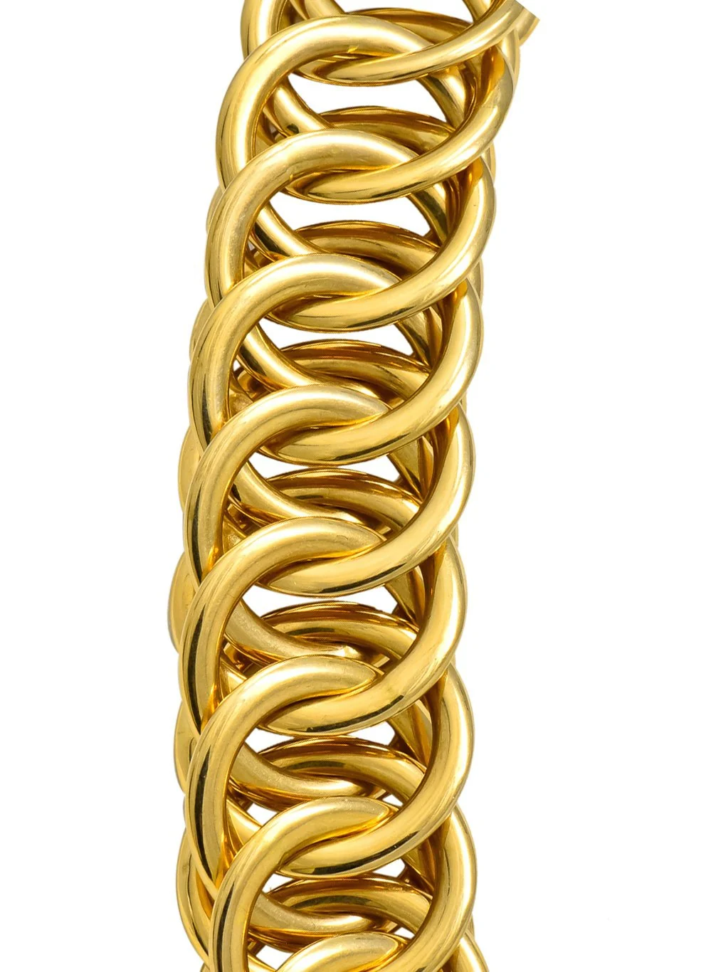1960’s Vintage 14 Karat Yellow Fancy Gold Interlaced Chain Necklace - Image 5