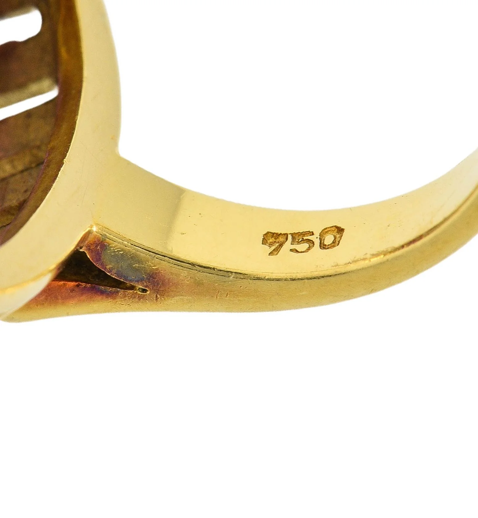 1960s 1.60 CTW Ruby Moonstone 18 Karat Yellow Gold Vintage Halo Ring - Image 7
