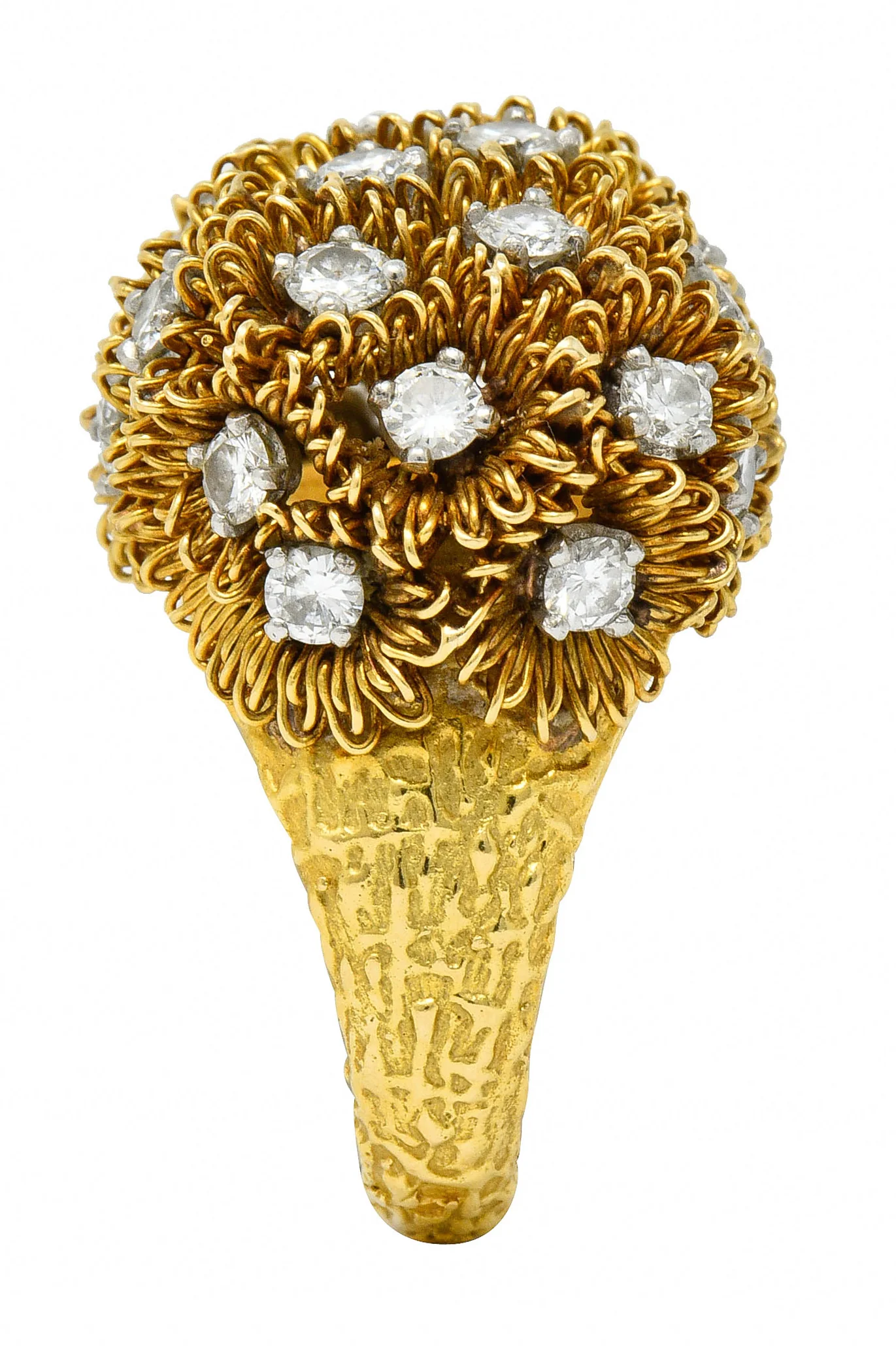 1960's Cartier France 2.50 CTW Diamond 18 Karat Gold Floral Bouquet Ring - Image 8