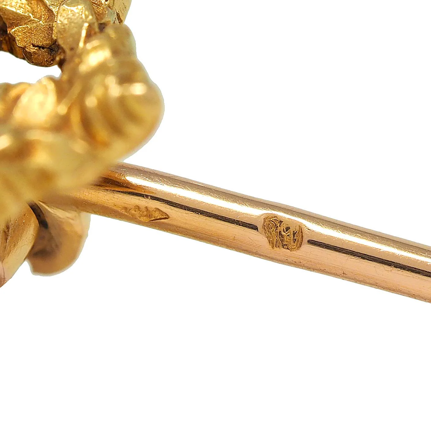 1960's French 18 Karat Yellow Gold Child Pulling Toy Vintage Brooch - Image 6