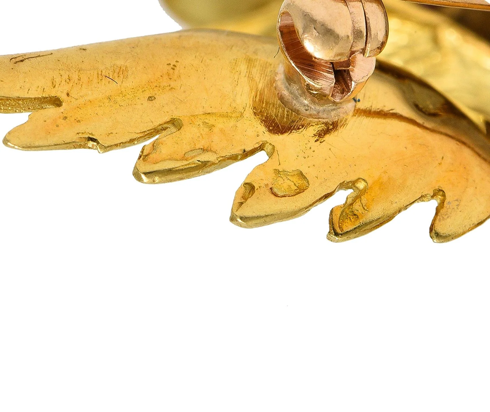 1960's Ruby 18 Karat Yellow Gold Vintage Duck Whimsical Bird Brooch - Image 7