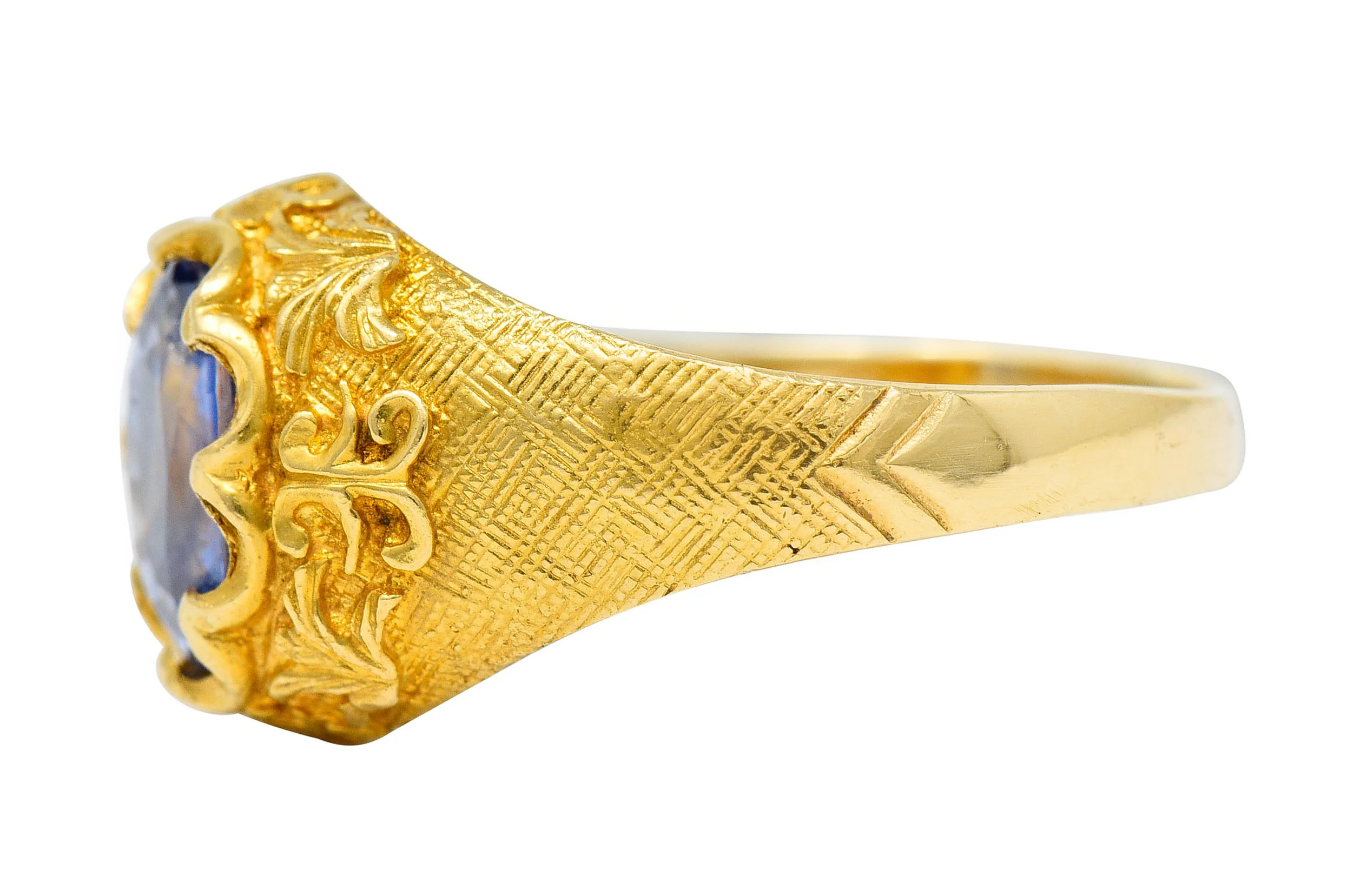 1962 Italian 1.50 CTW Sapphire 18 Karat Gold Gemstone Ring - Image 5