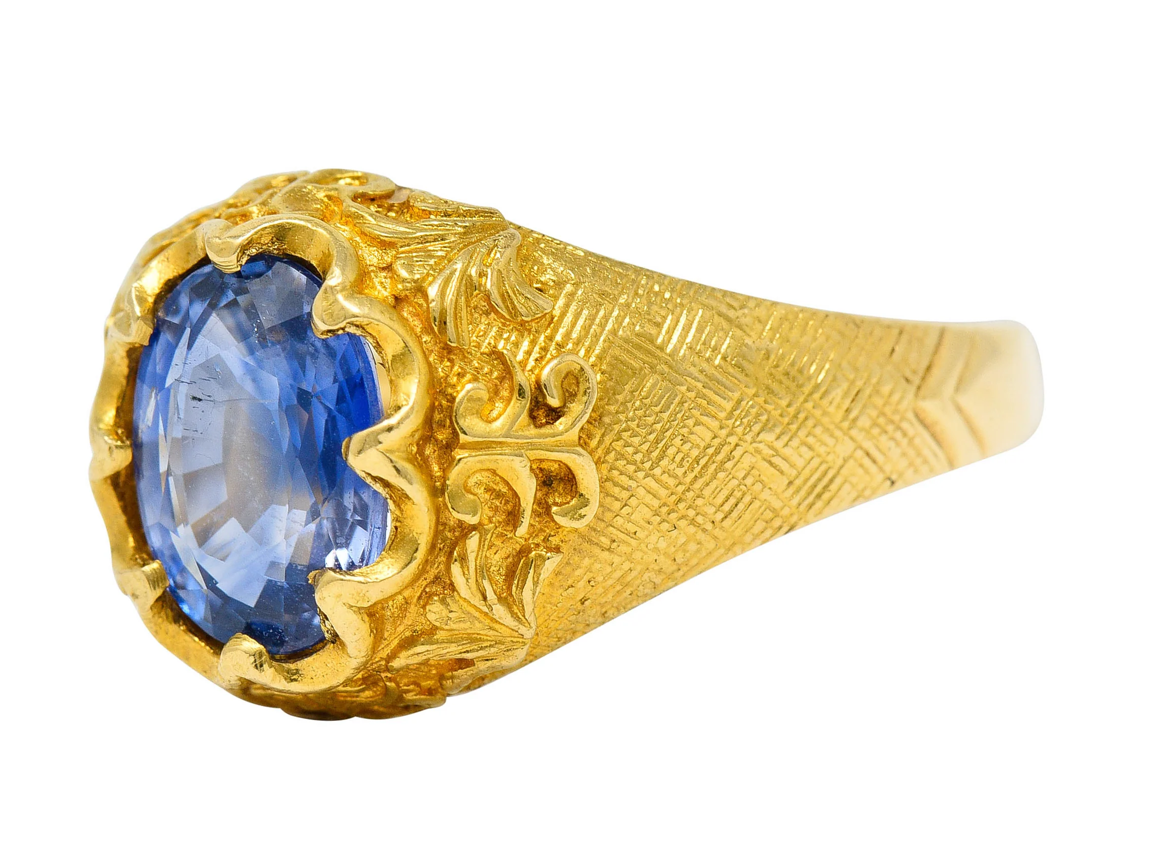 1962 Italian 1.50 CTW Sapphire 18 Karat Gold Gemstone Ring - Image 6