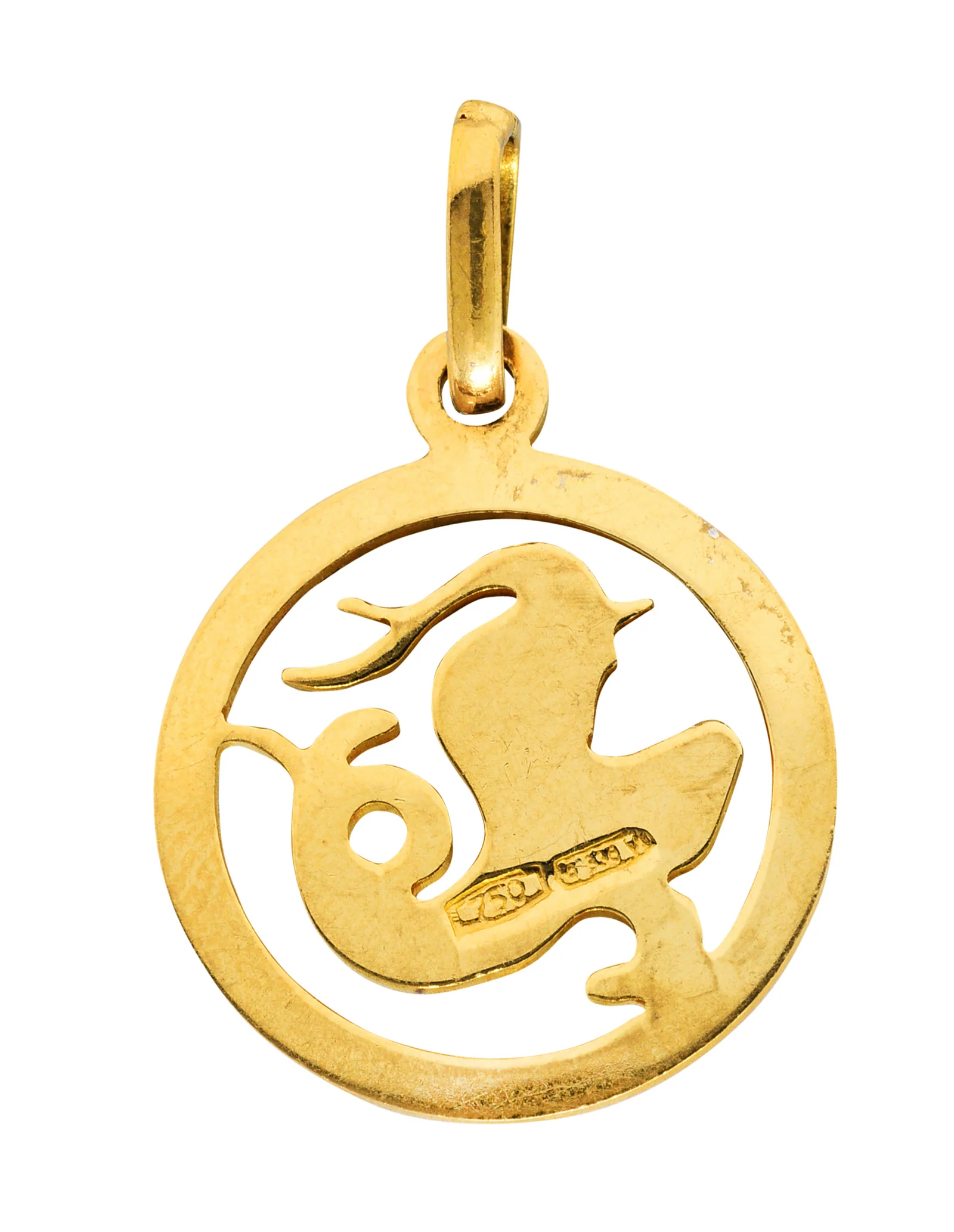 1970's Italian 18 Karat Yellow Gold Capricorn Zodiac Charm - Image 3