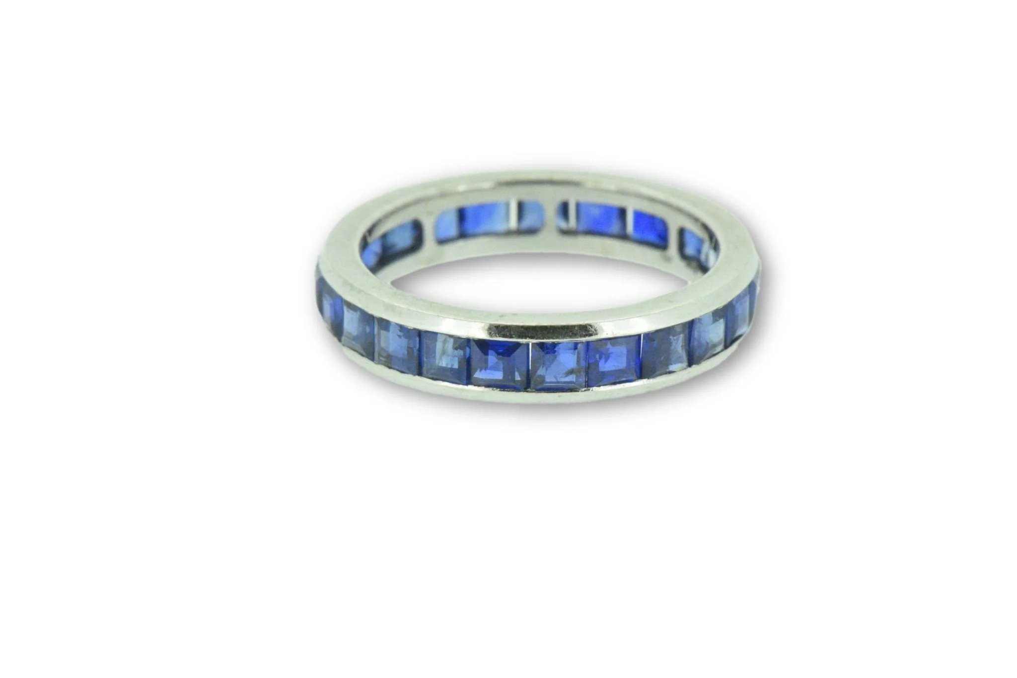 3.60 Carat Art Deco Stackable Sapphire Eternity Band Ring - Image 3