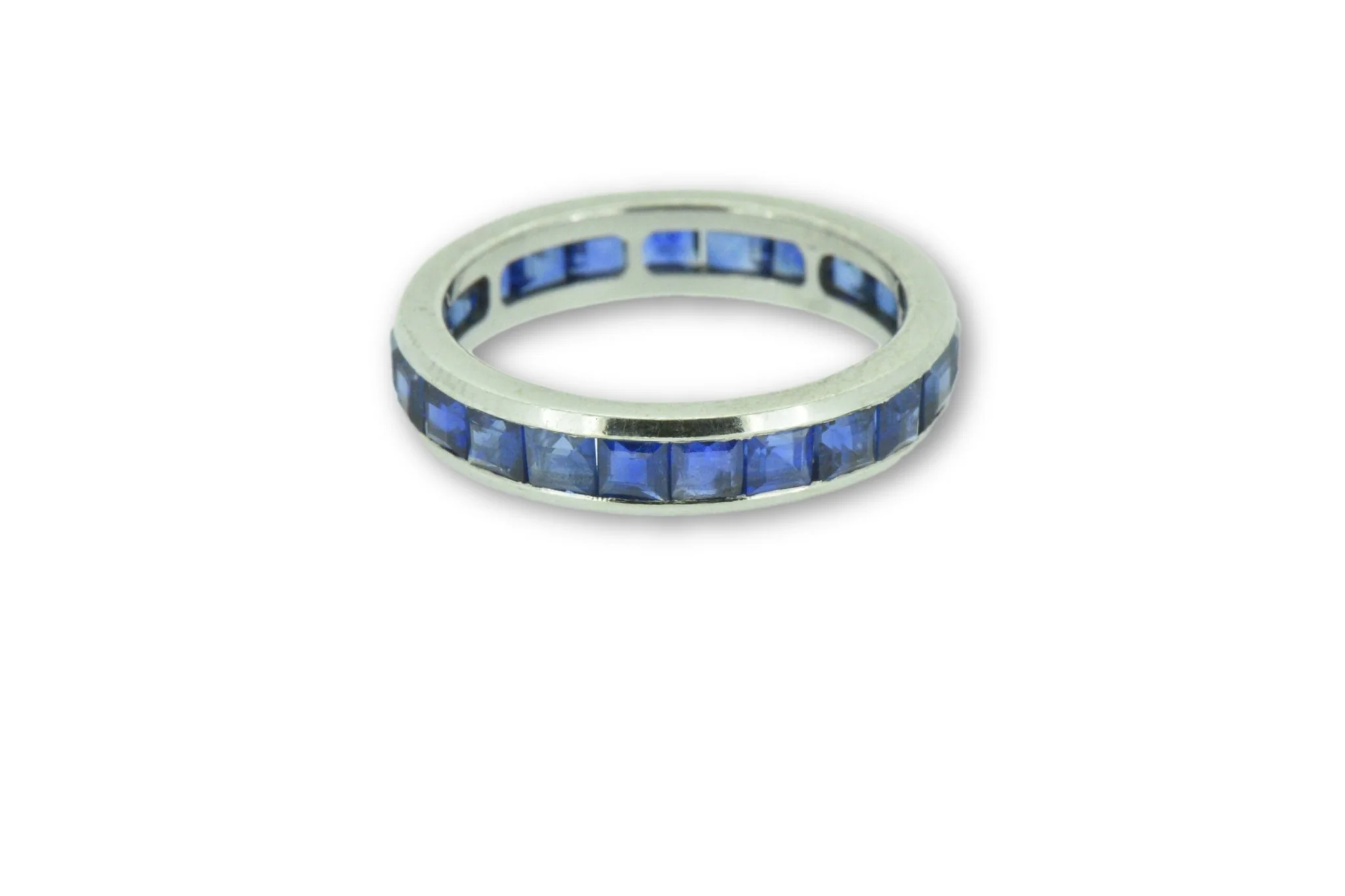 3.60 Carat Art Deco Stackable Sapphire Eternity Band Ring - Image 4