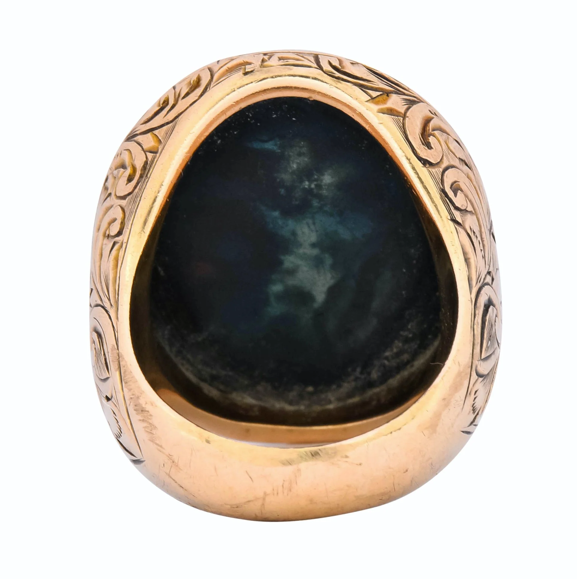 Allsopp Bros. Art Nouveau Jasper Cabochon 14 Karat Gold Ring - Image 6