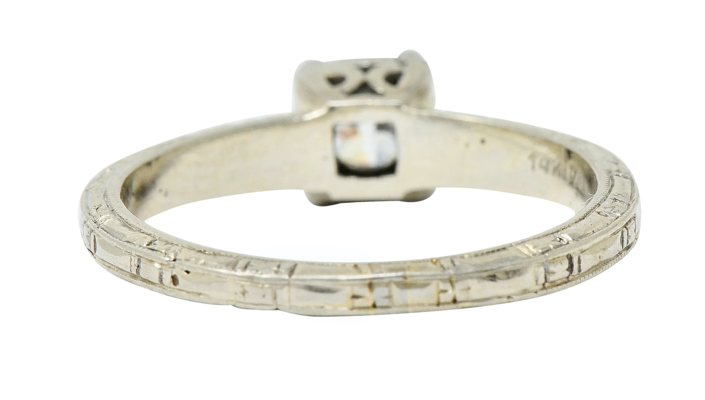 Art Deco 0.35 CTW Diamond 14 Karat White Gold Engagement Ring - Image 4