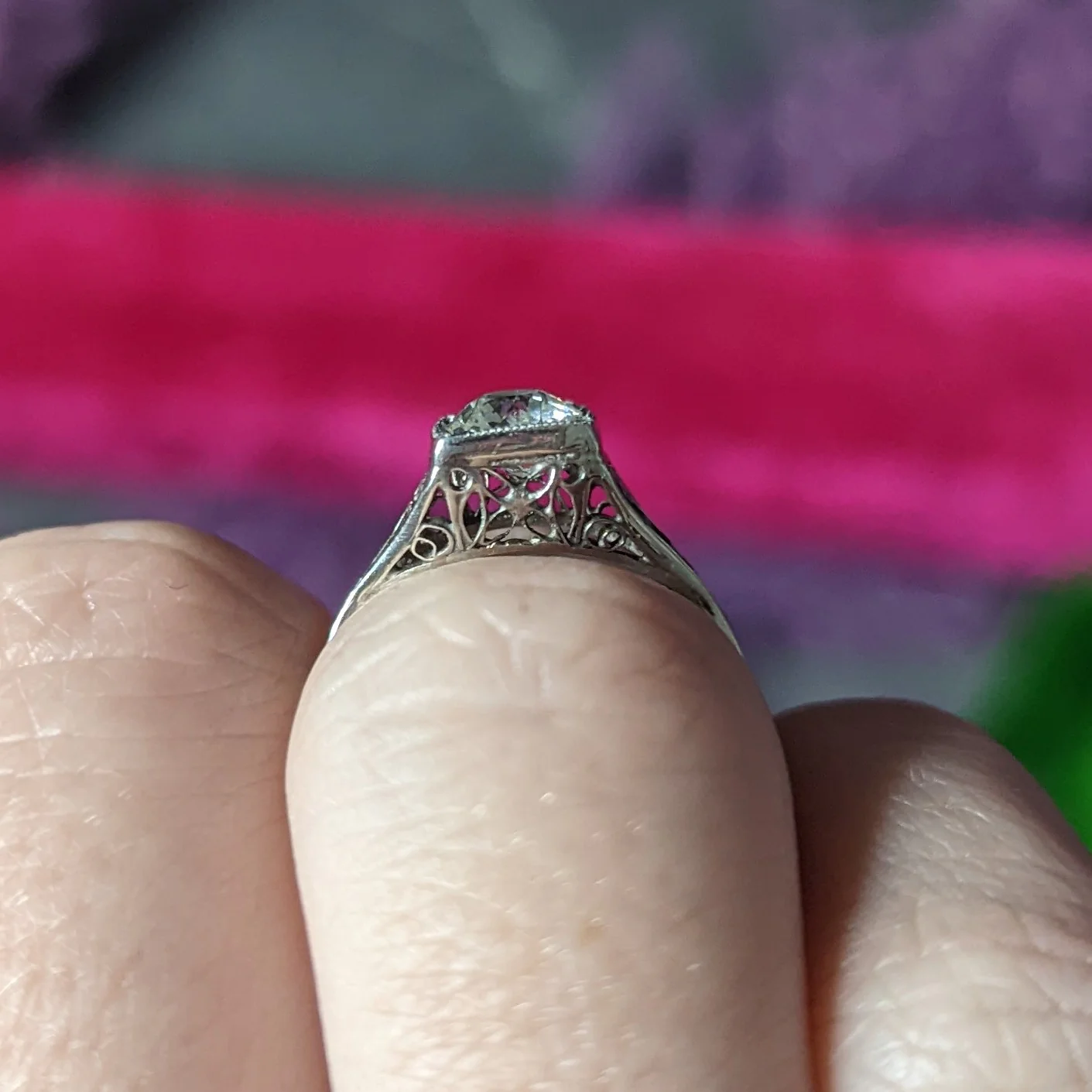 Art Deco 0.68 CTW Diamond Platinum Butterfly Engagement Ring - Image 11