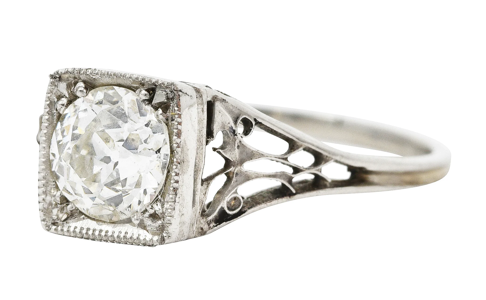 Art Deco 0.68 CTW Diamond Platinum Butterfly Engagement Ring - Image 6