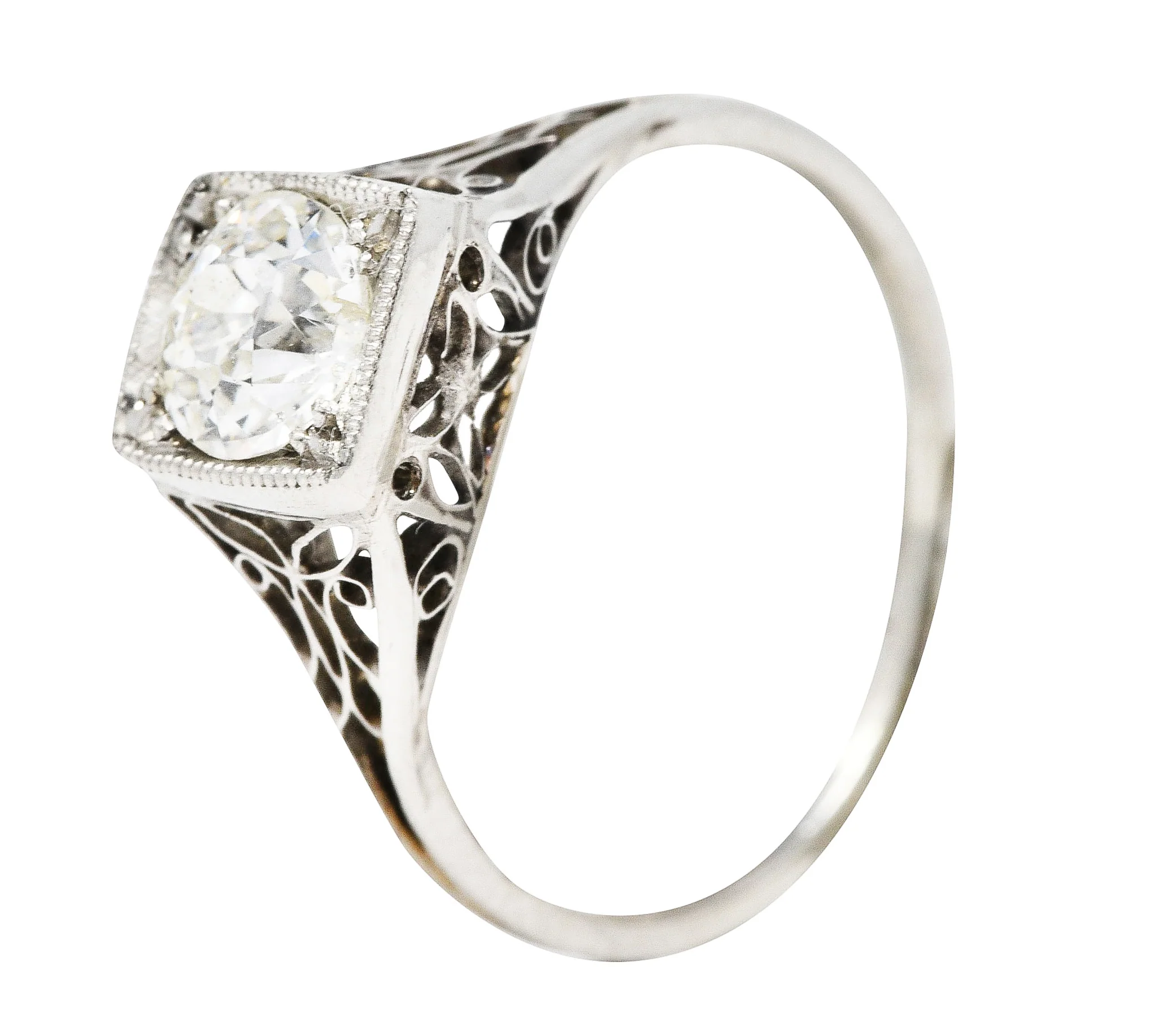 Art Deco 0.68 CTW Diamond Platinum Butterfly Engagement Ring - Image 8