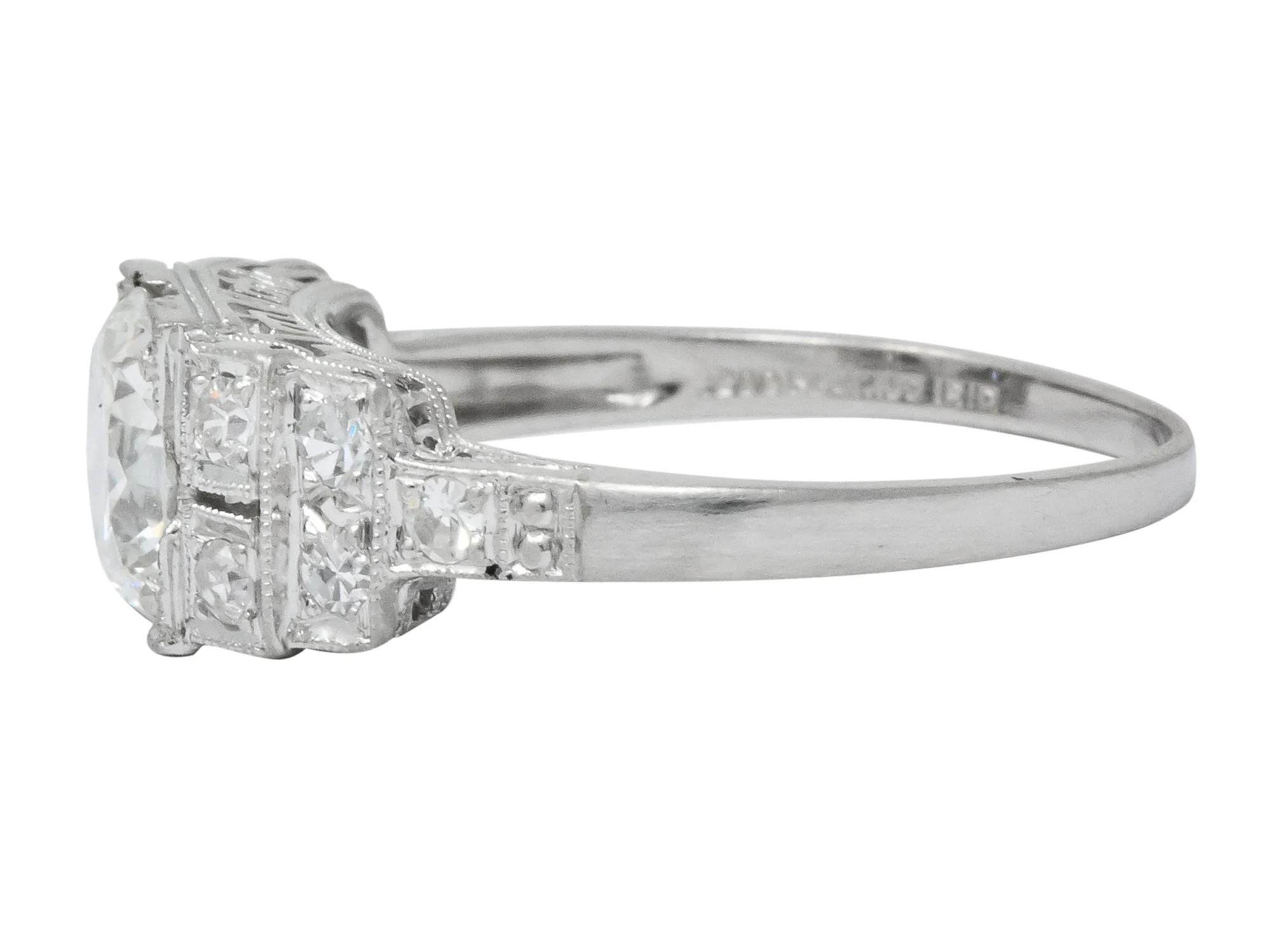 Art Deco 1.20 CTW Diamond Platinum Engagement Ring GIA - Image 5