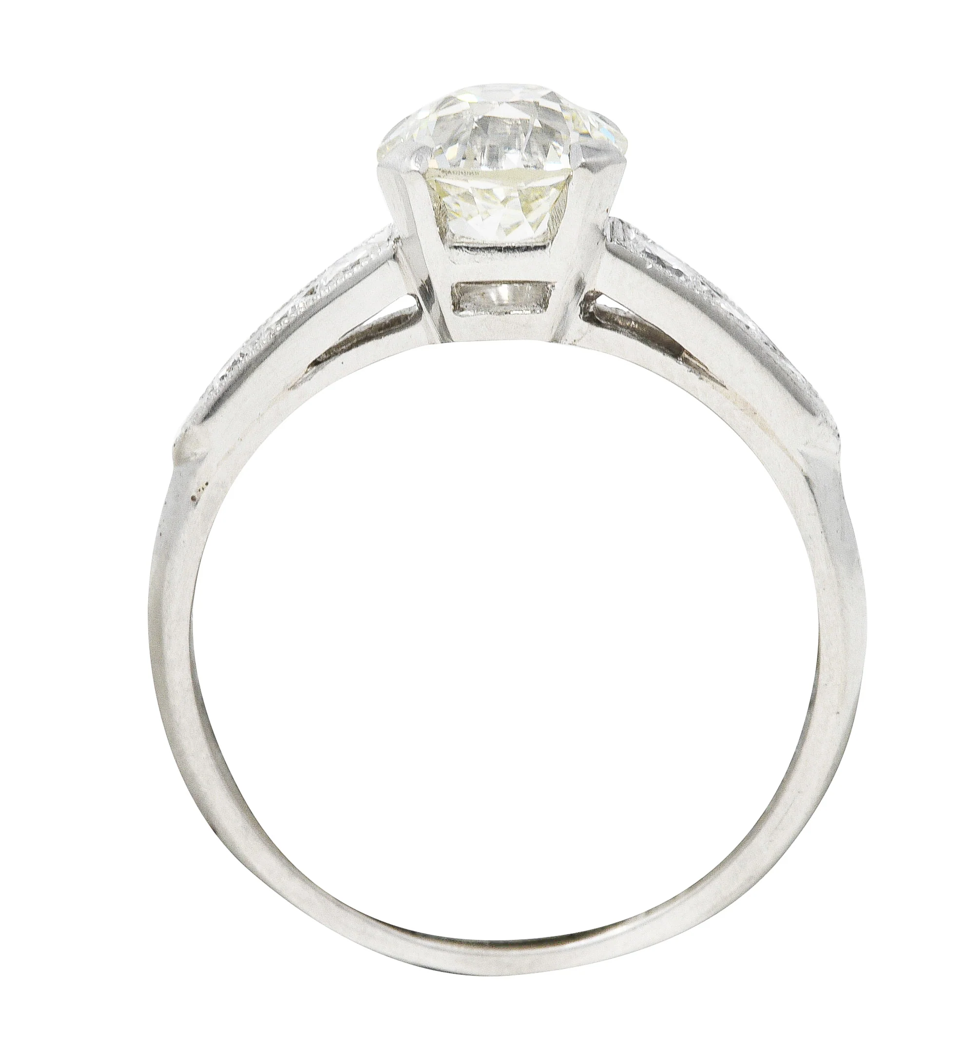 Art Deco 1.51 CTW Old European Cut Diamond Platinum Engagement Ring GIA - Image 7