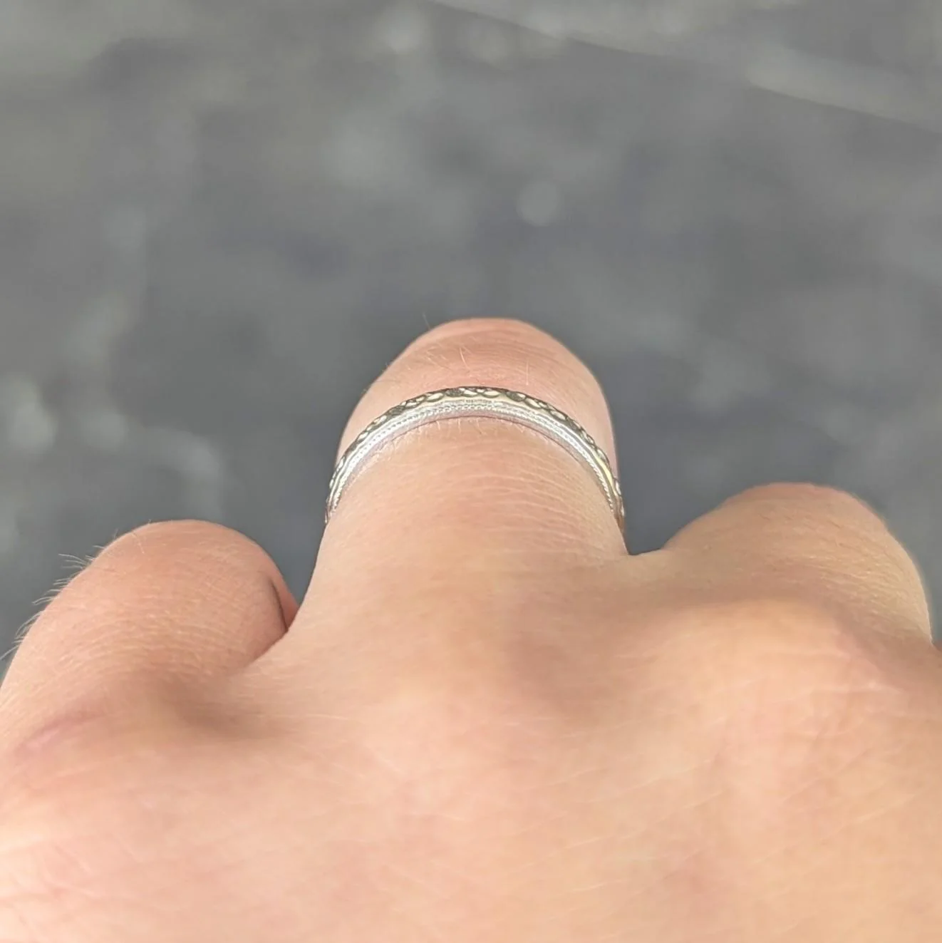 Art Deco 14 Karat White Gold Vintage Orange Blossom Wedding Band Ring - Image 6