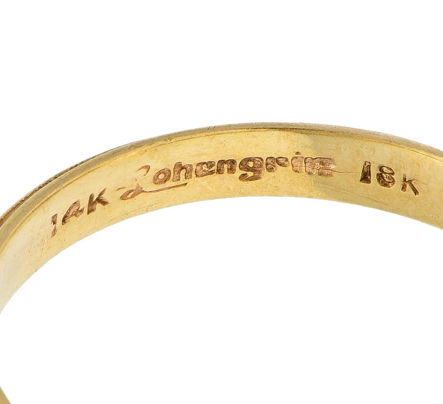Art Deco 18 Karat Two-Tone Gold Vintage Orange Blossom Wedding Band Ring - Image 4