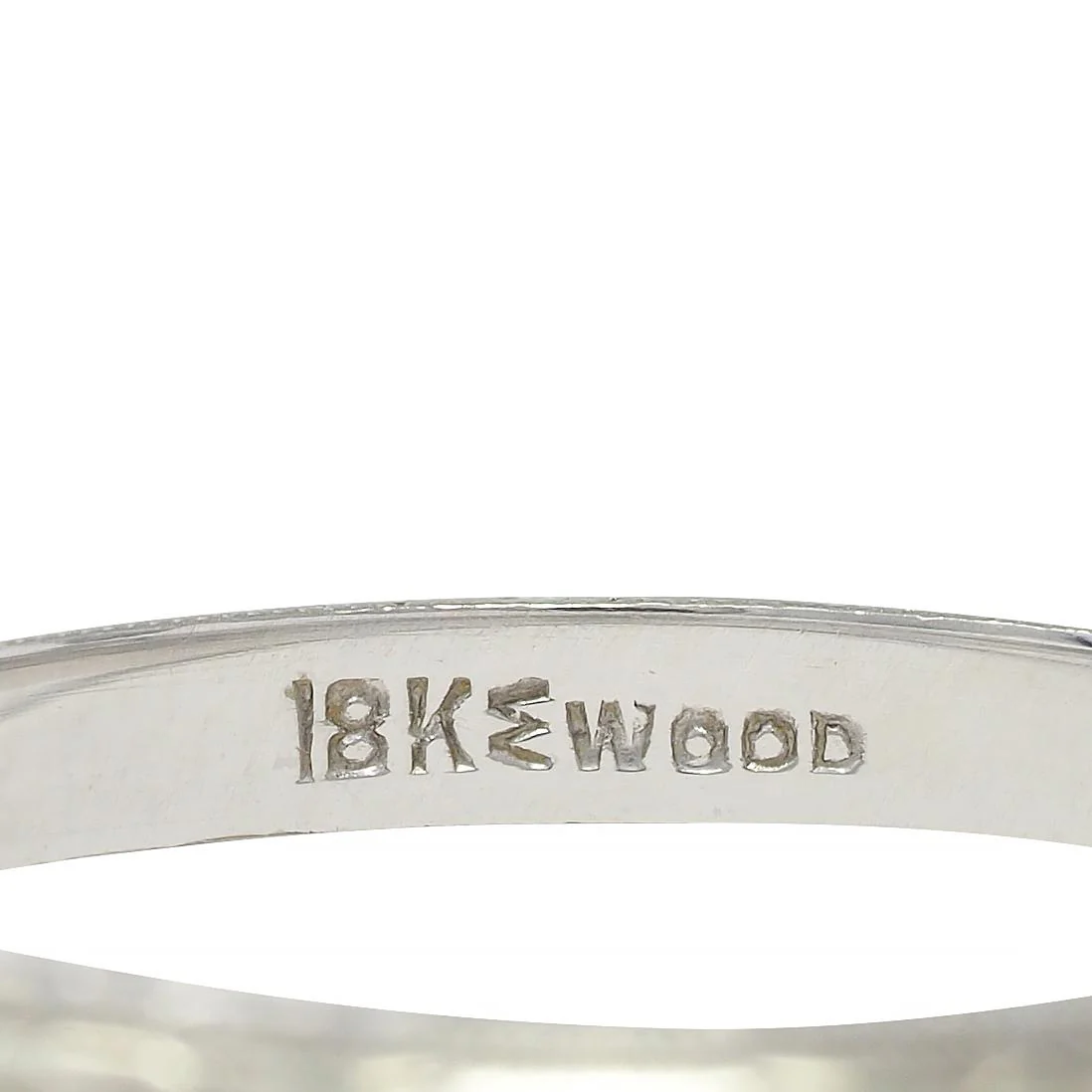 Art Deco 18 Karat White Gold Orange Blossom Wheat Wedding Band Ring - Image 6