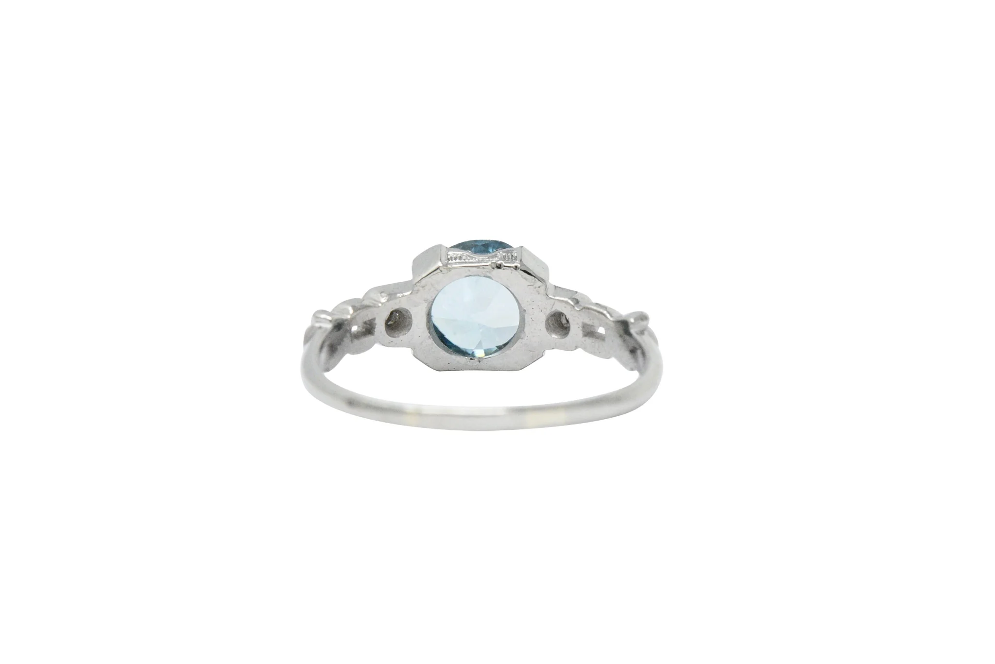 Art Deco 2.35 Carats Zircon Diamond And 14 Karat White Gold Ring - Image 6