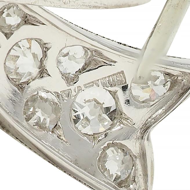 Art Deco 2.72 CTW Diamond Platinum 18 Karat Gold Vintage Bow Brooch - Image 9