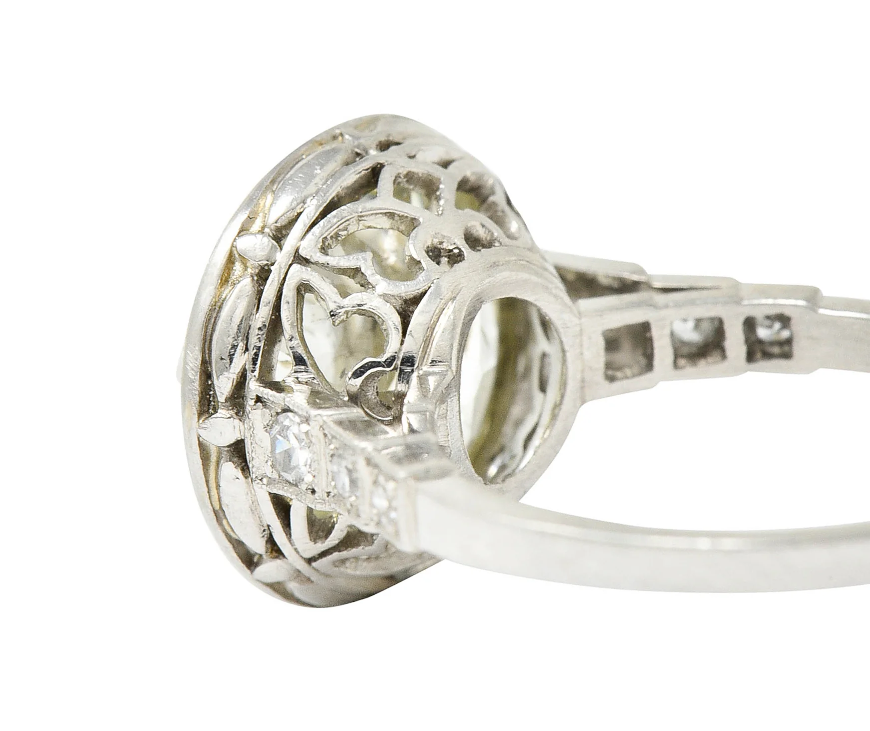 Art Deco 7.21 CTW Old European Diamond Platinum Butterfly Vintage Engagement Ring - Image 7