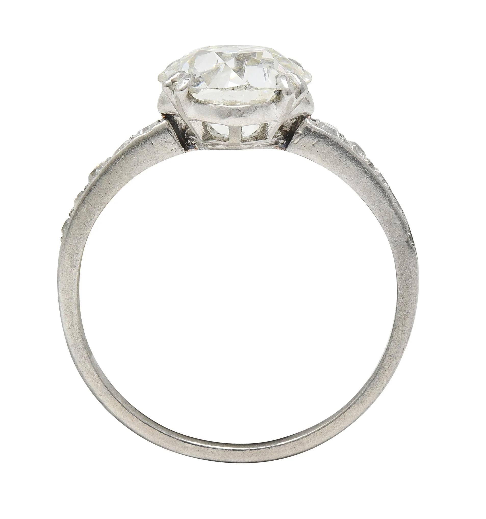 Art Deco French 2.21 CTW Old European Diamond Platinum Engagement Ring GIA - Image 9