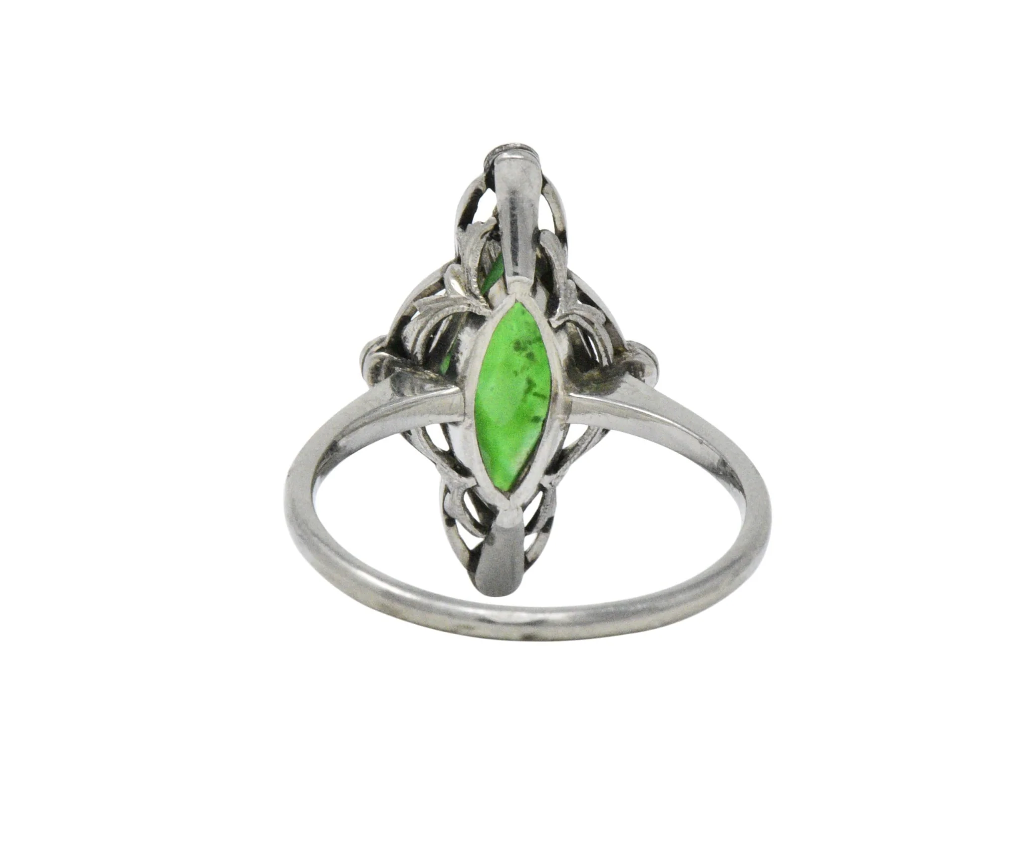 Art Deco Jade Diamond And Platinum Dress Ring - Image 5