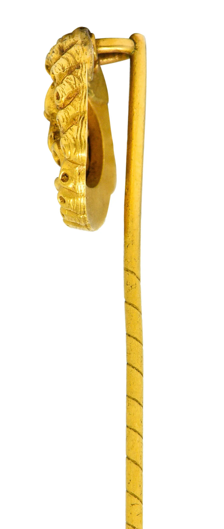 Art Nouveau 18 Karat Gold Grotesque Mask Stickpin - Image 4