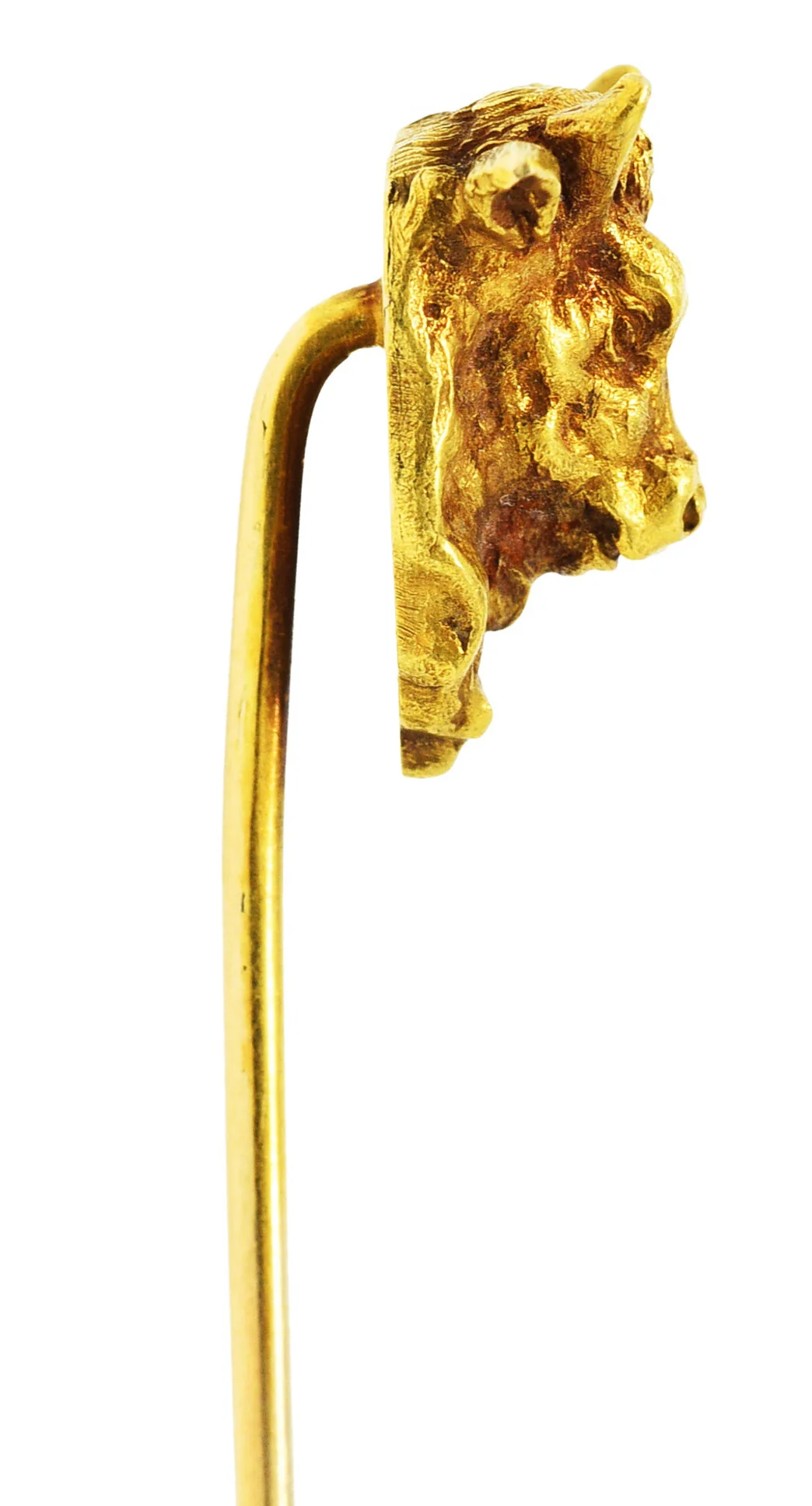 Art Nouveau 18 Karat Yellow Gold Taurus Zodiac Stick Pin - Image 5