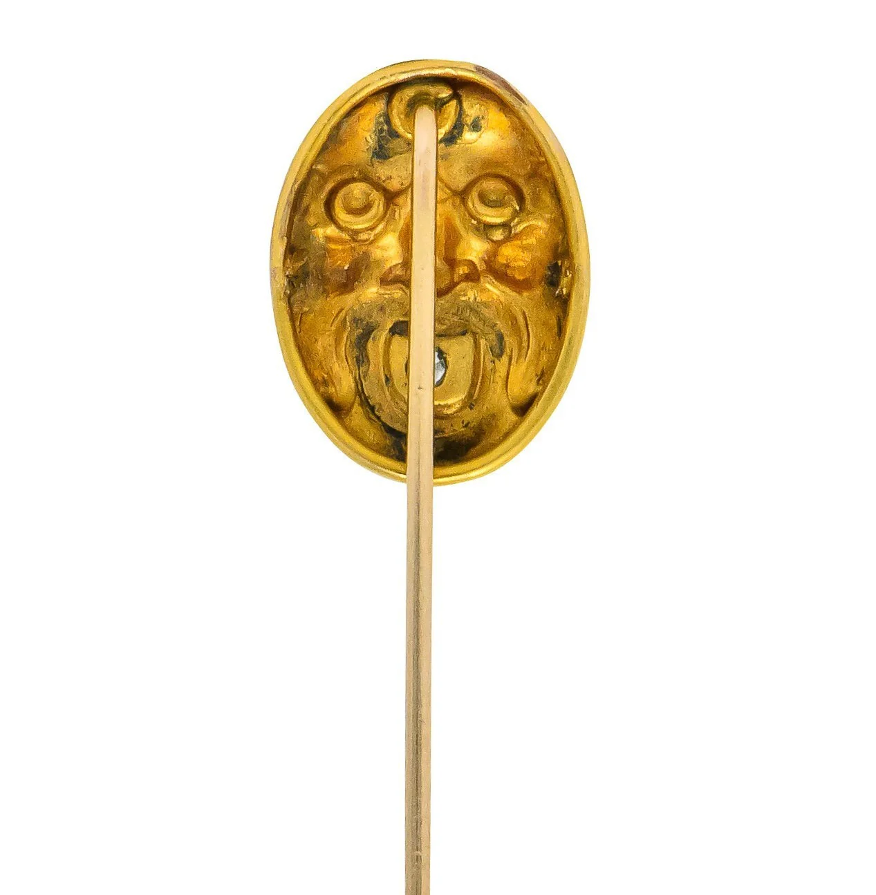 Art Nouveau Diamond 14 Karat Gold Italian Fountain Grotesque Stick pin - Image 3