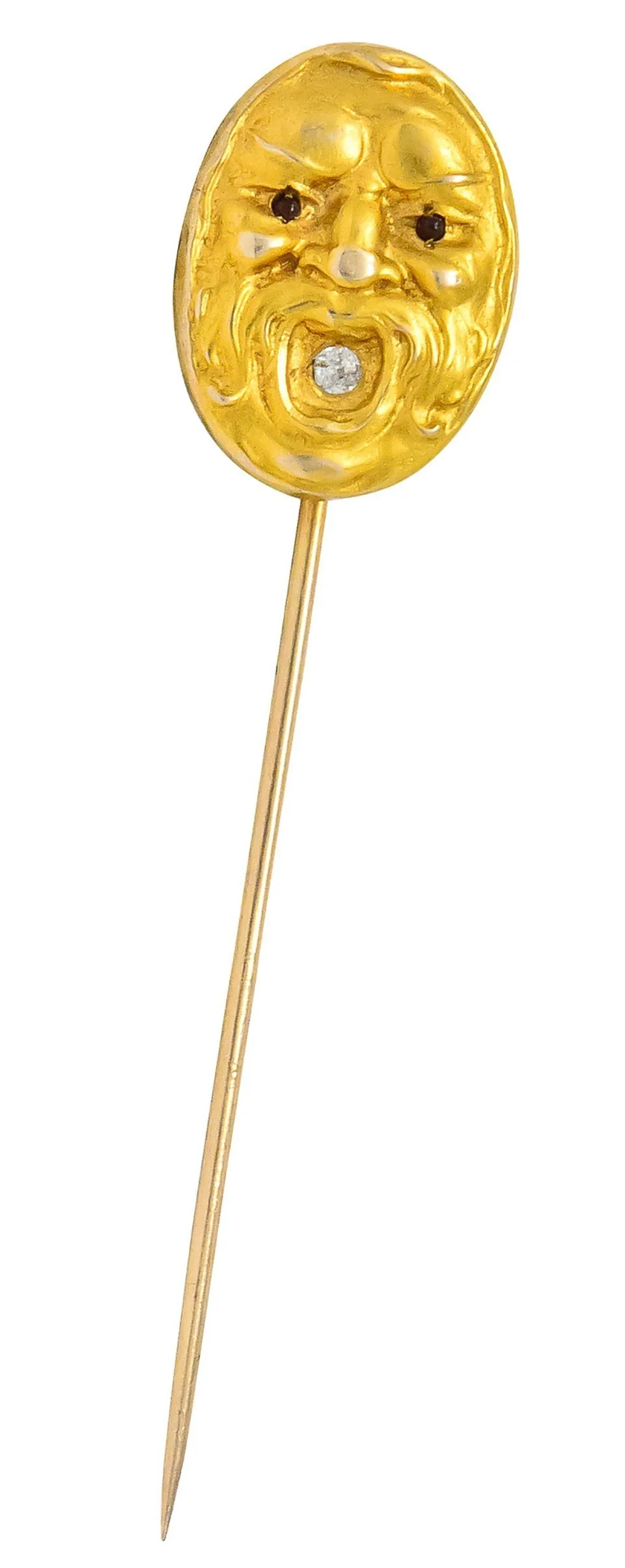 Art Nouveau Diamond 14 Karat Gold Italian Fountain Grotesque Stick pin - Image 5