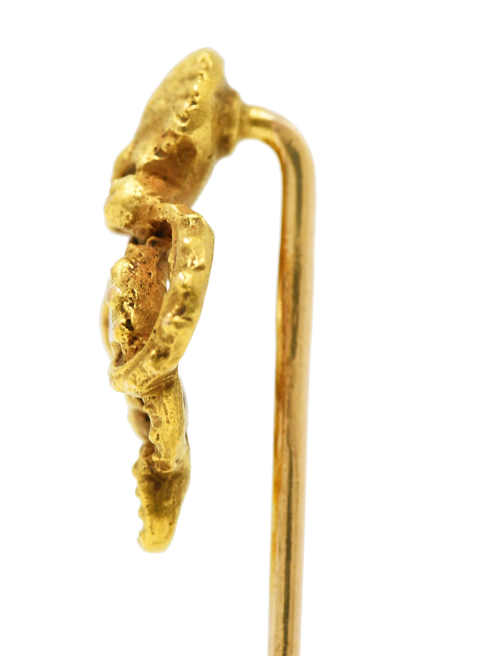 Art Nouveau Old European Cut Diamond 14 Karat Gold Octopus Antique Huger Stickpin - Image 5