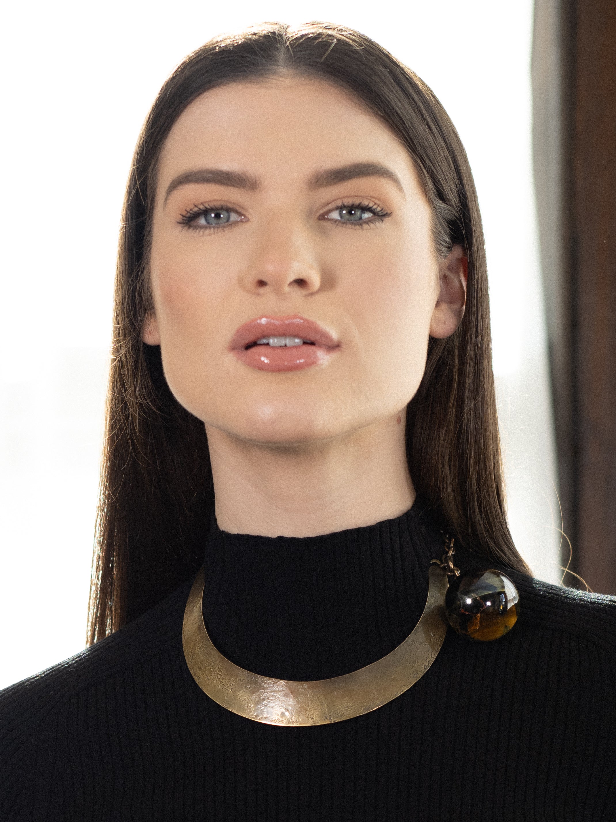 Art Smith 1950's Modernist Tiger's Eye Brass Sphere Vintage Modern Collar Necklace - Image 15