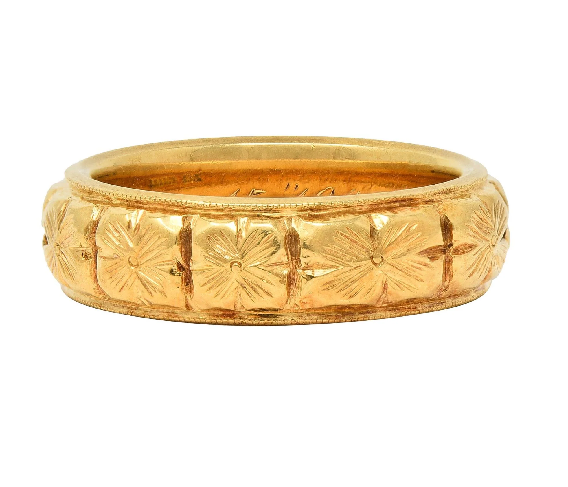 Bailey Banks & Biddle Edwardian 1908 18K Yellow Gold Antique Orange Blossom Ring - Image 4