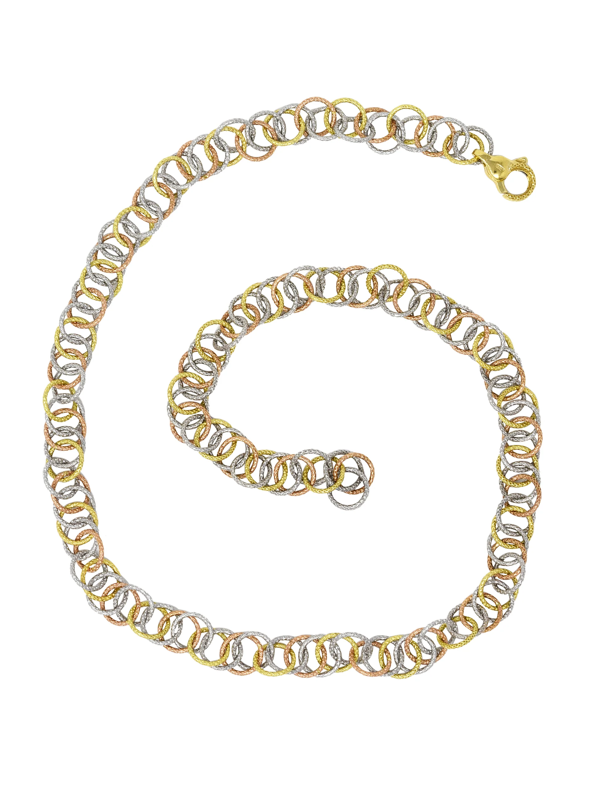 Buccellati Italy 18 Karat Tri-Colored Gold Hawaii Chain Necklace - Image 2