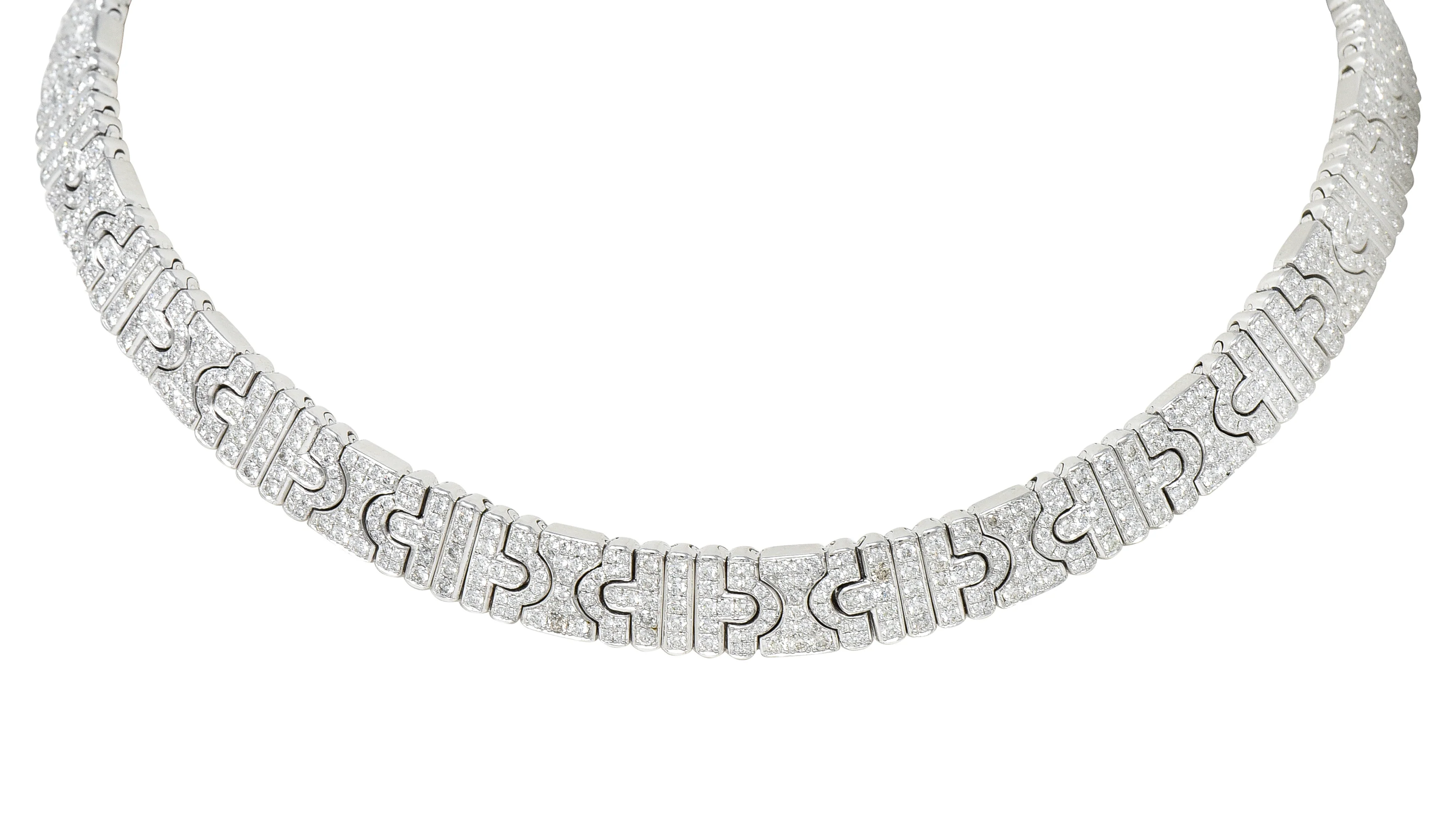 Bulgari 18.00 CTW Diamond 18 Karat White Gold Parentesi Collar Necklace - Image 9