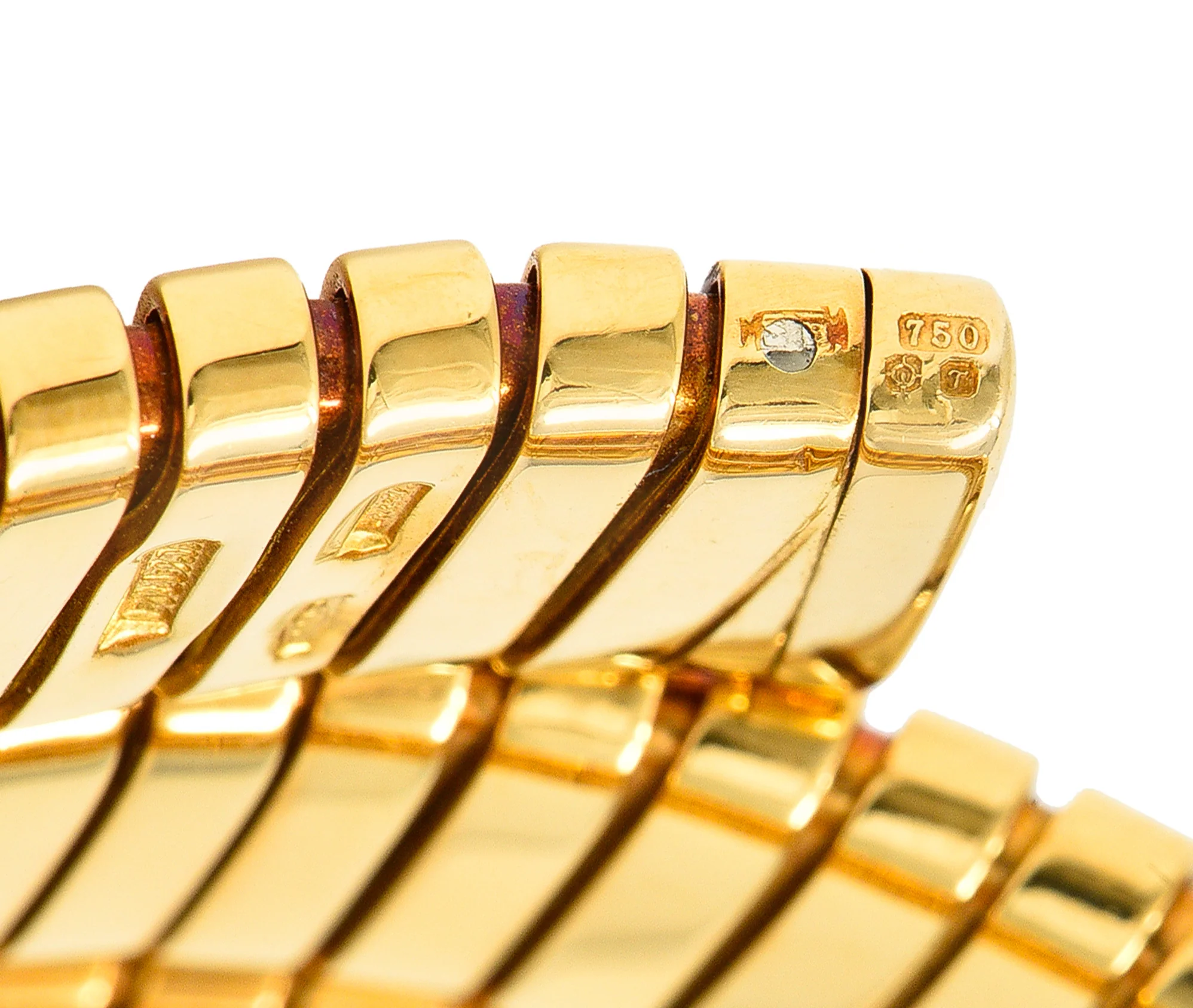 Bulgari 18 Karat Yellow Gold Flexible Tubogas Wrap Coil Bracelet - Image 10