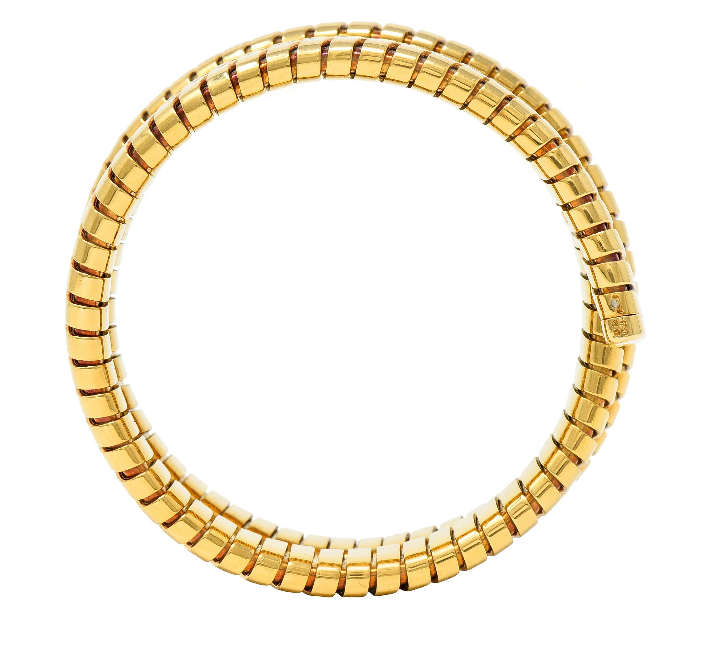 Bulgari 18 Karat Yellow Gold Flexible Tubogas Wrap Coil Bracelet - Image 12